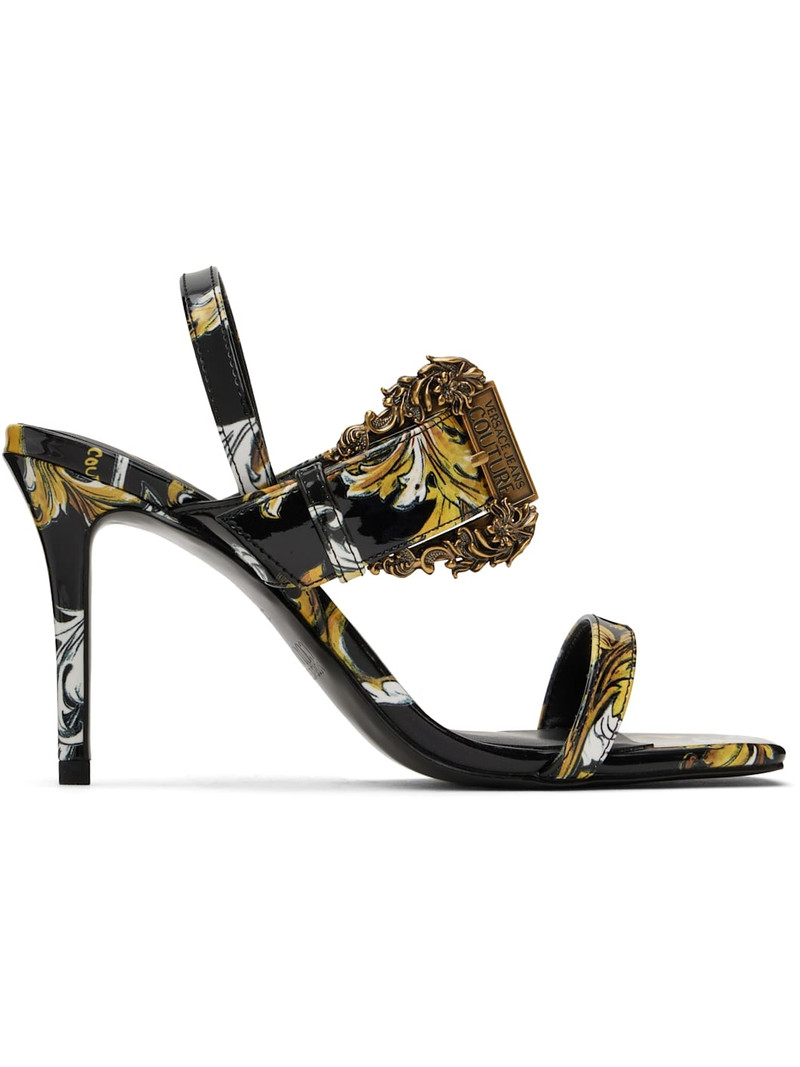 Black Logo Couture Emily Slingback Heeled Sandals - 1