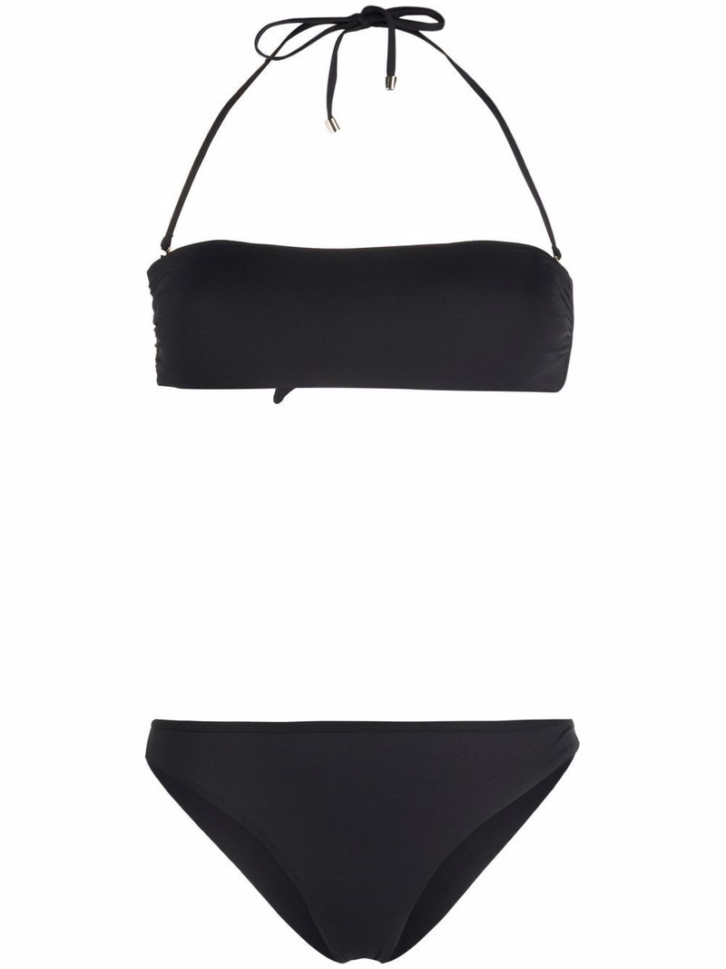 halterneck bandeau-style bikini set 1