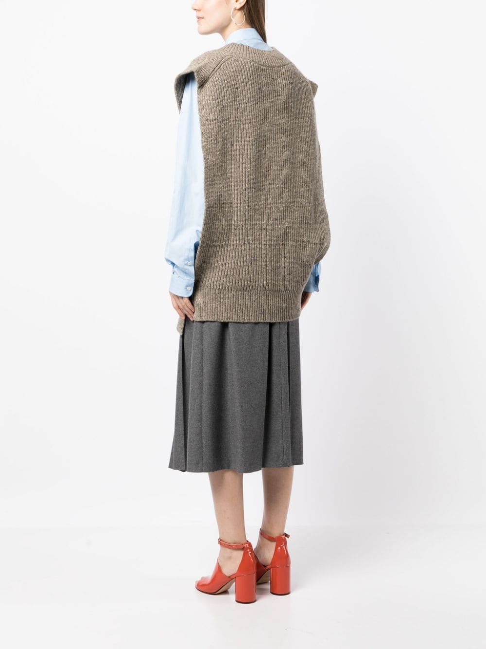 intarsia-knit V-neck vest - 4