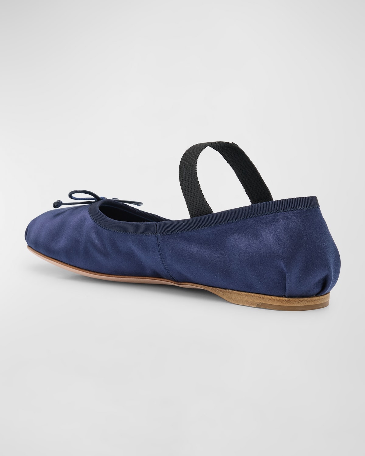 Satin Bow Ballerina Flats - 4