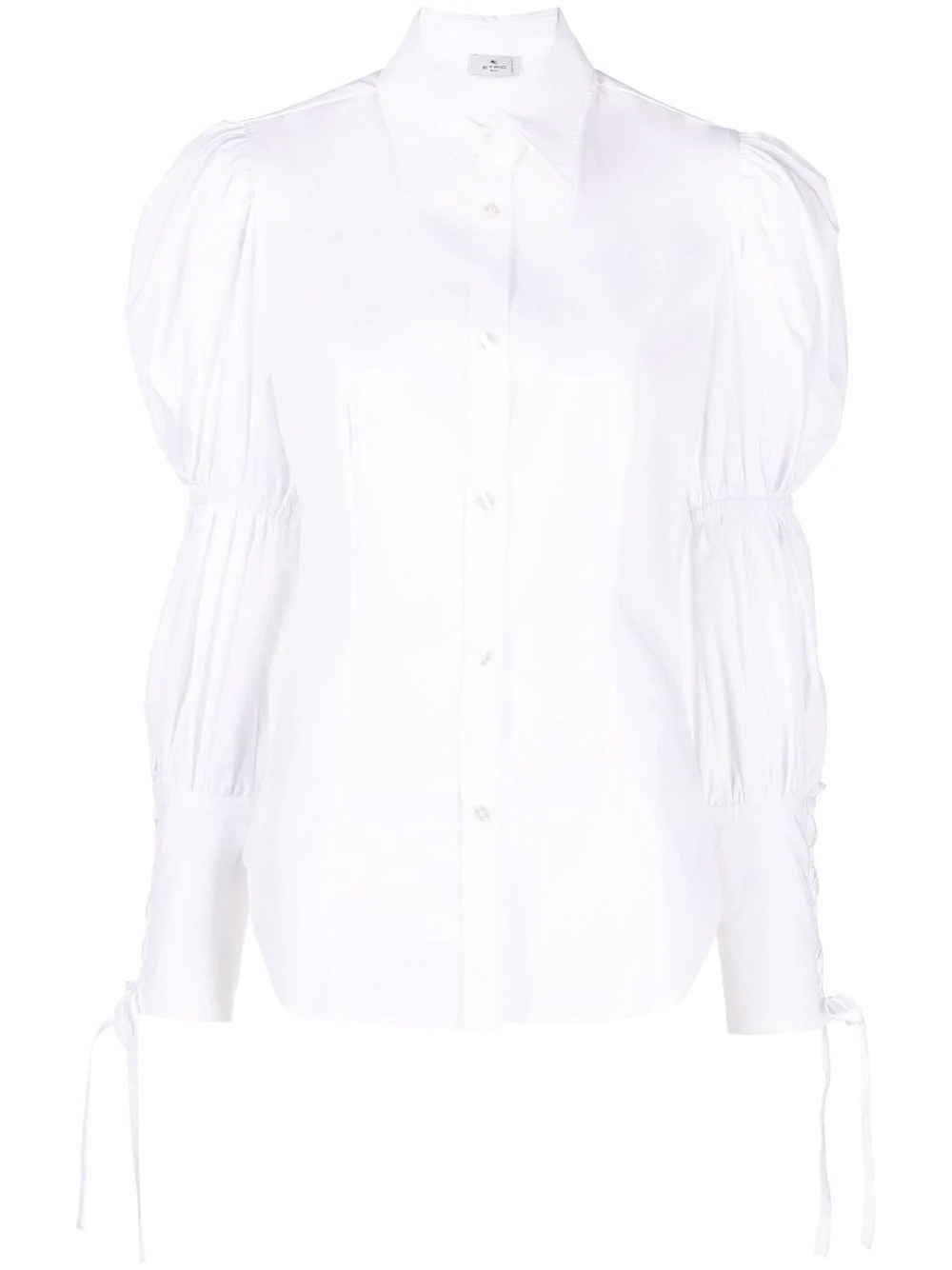 long puff-sleeved cotton shirt - 1