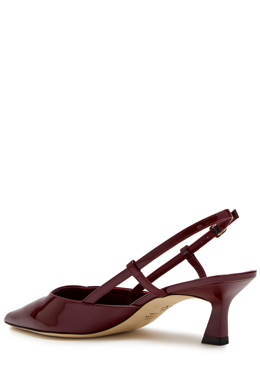 Stuart Weitzman Vinnie 50 Patent Leather Slingback Pumps - 2
