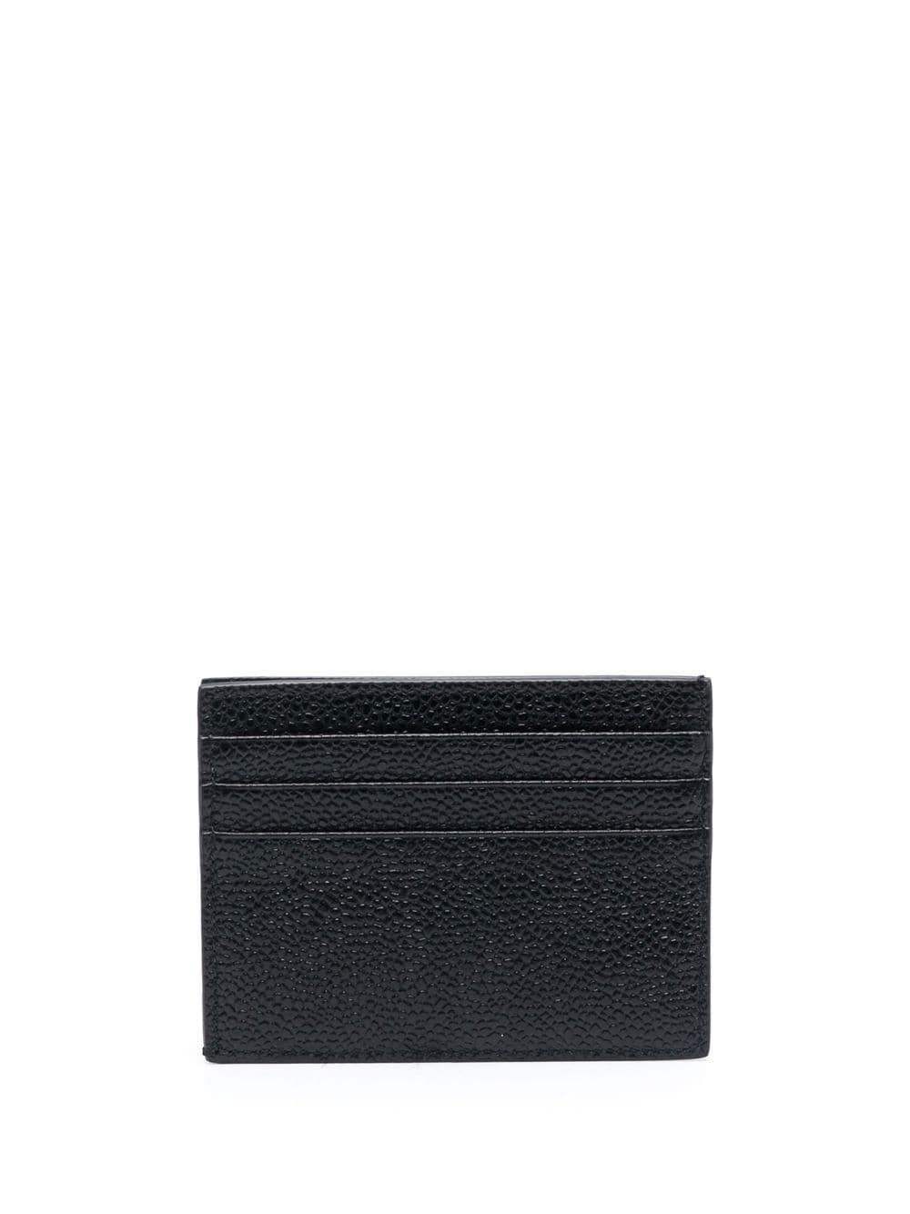 Card Holder With Note Compartment In Black Pebble Grain - 4