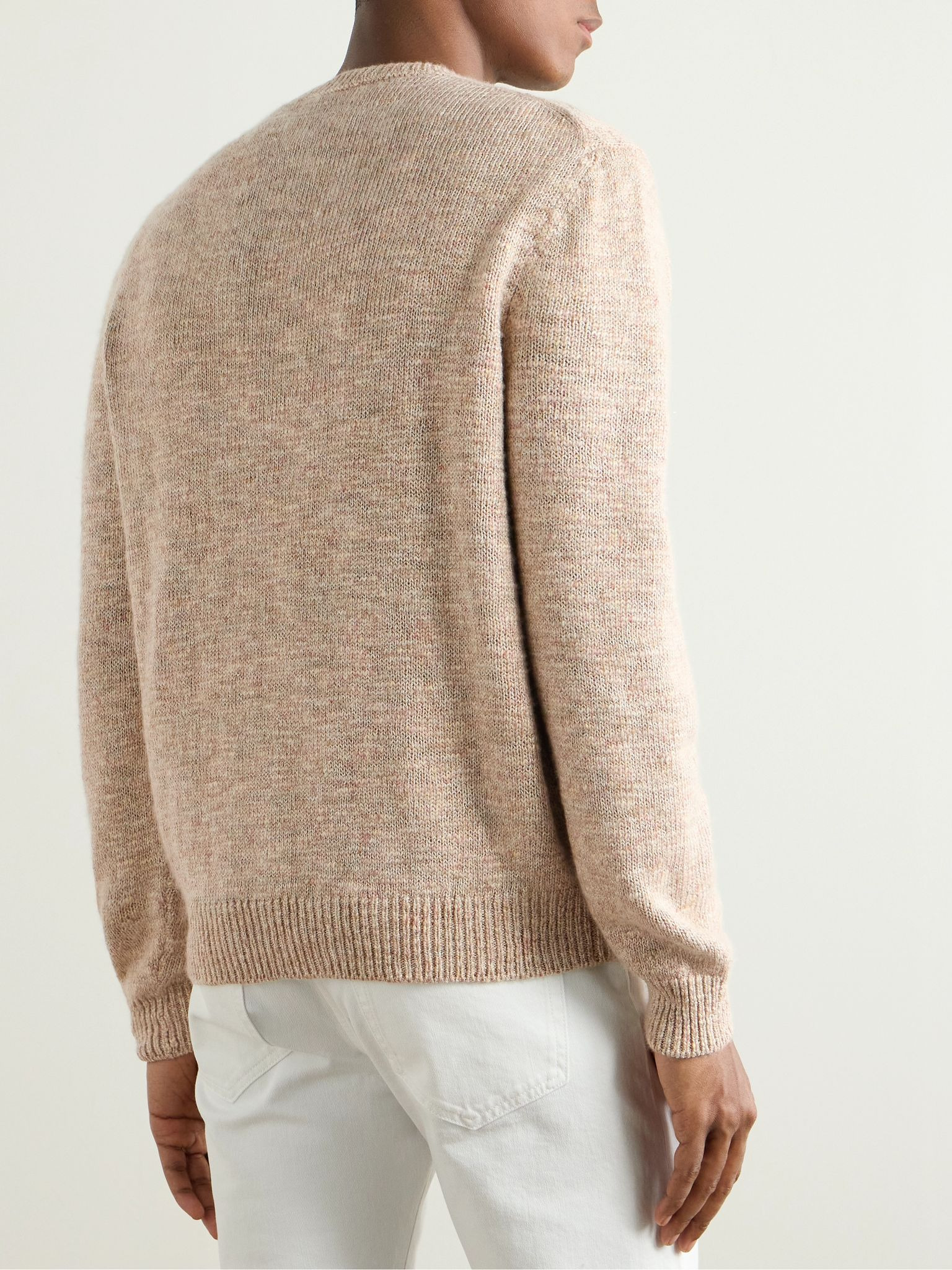Silk, Cashmere and Linen-Blend Sweater Neutral - 3