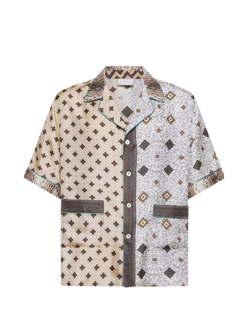 Aloe geometric-pattern camp-collar shirt 1