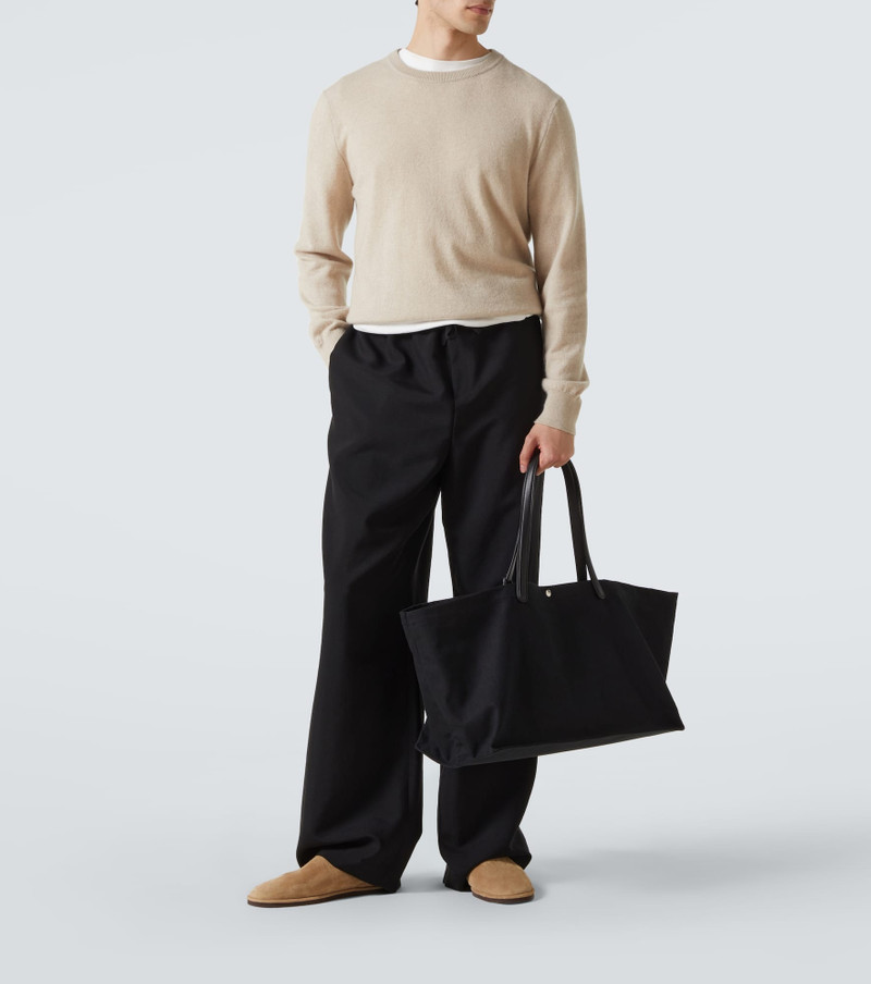 The Row Idaho XL leather-trimmed canvas tote bag outlook