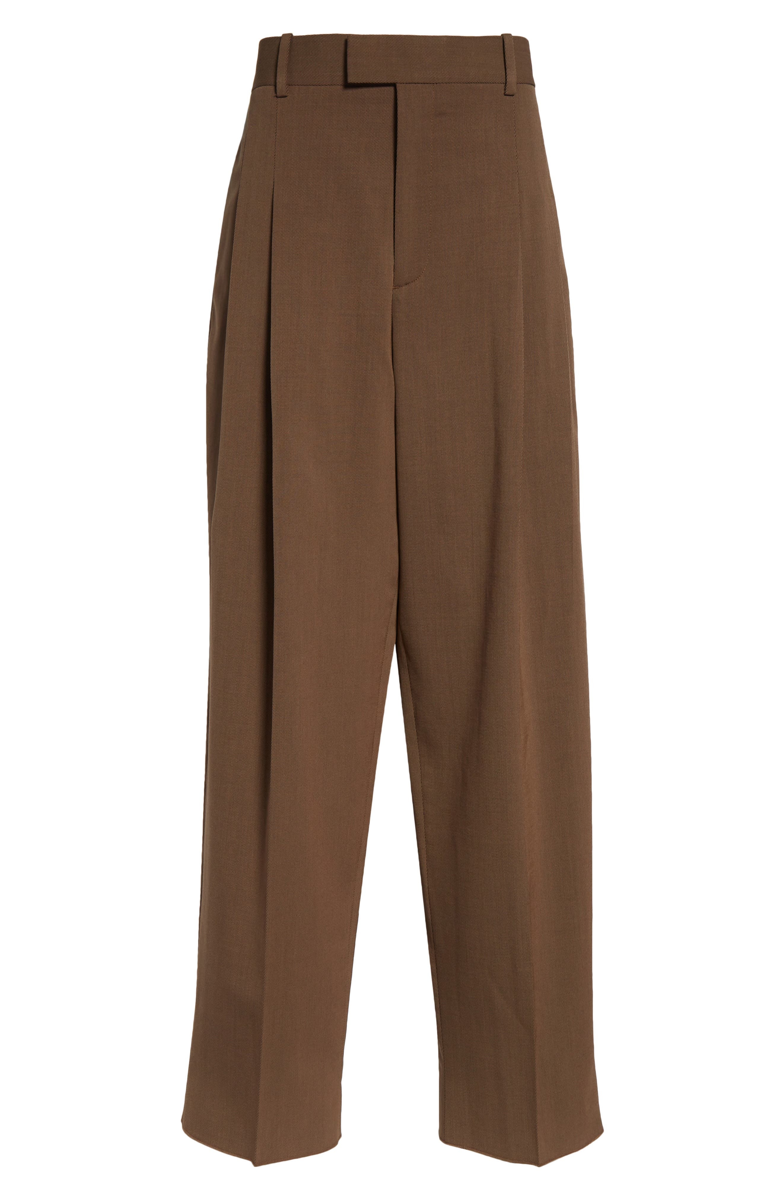 Bottega Veneta Mélange Wool Blend Stretch Tricotine Pants in 2026 Ebony/Light Jute Mel at Nordstrom - 6