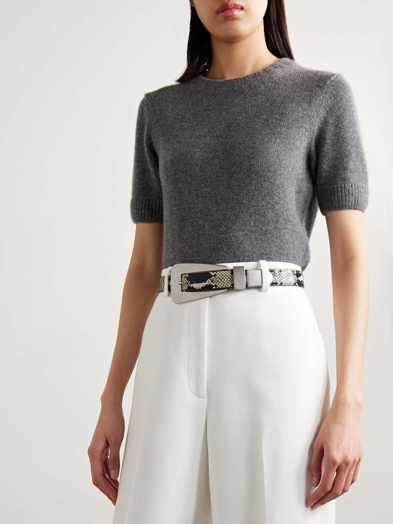 KHAITE Lucca snake-effect leather belt outlook