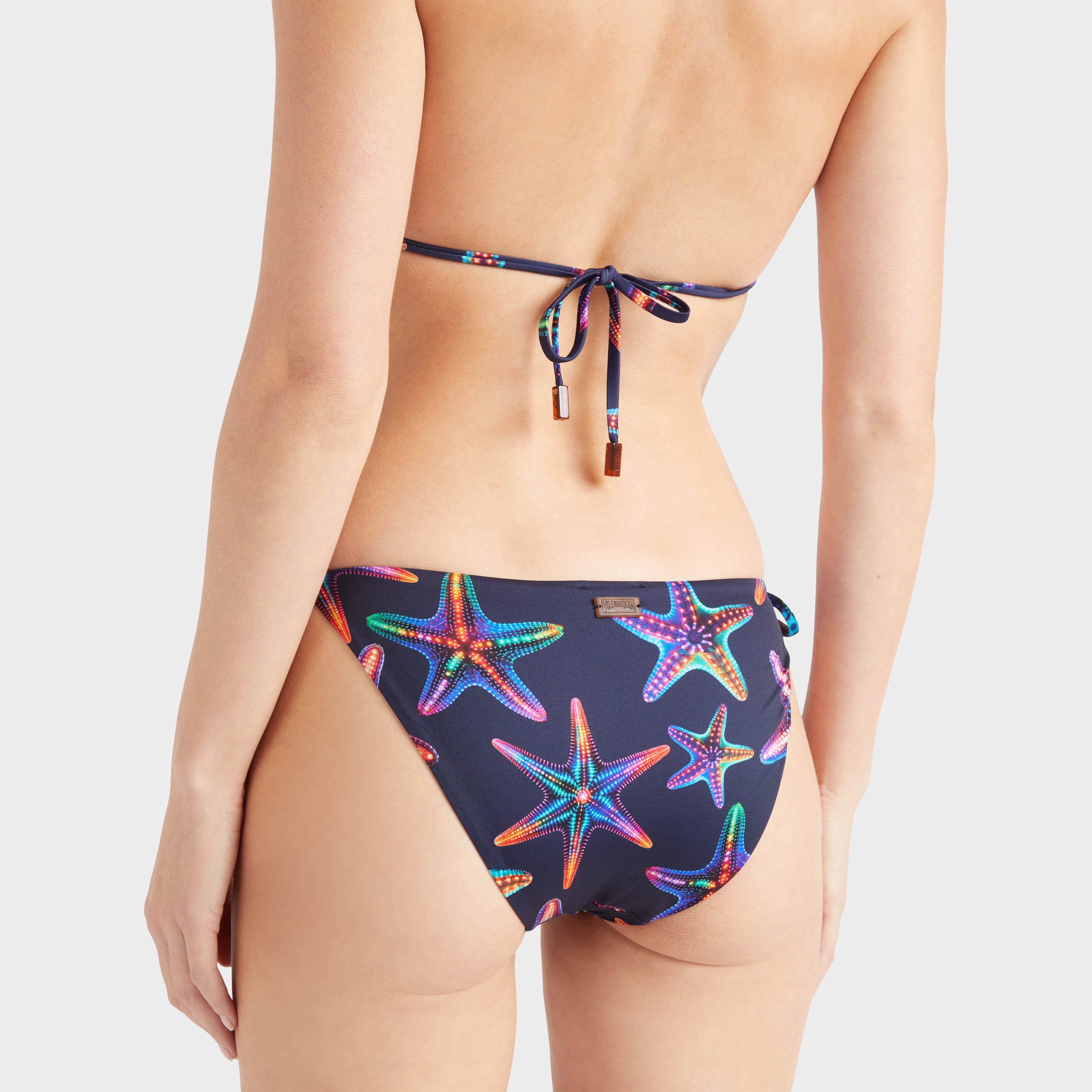 Women Side Tie Bikini Bottom Disco Stars - 6