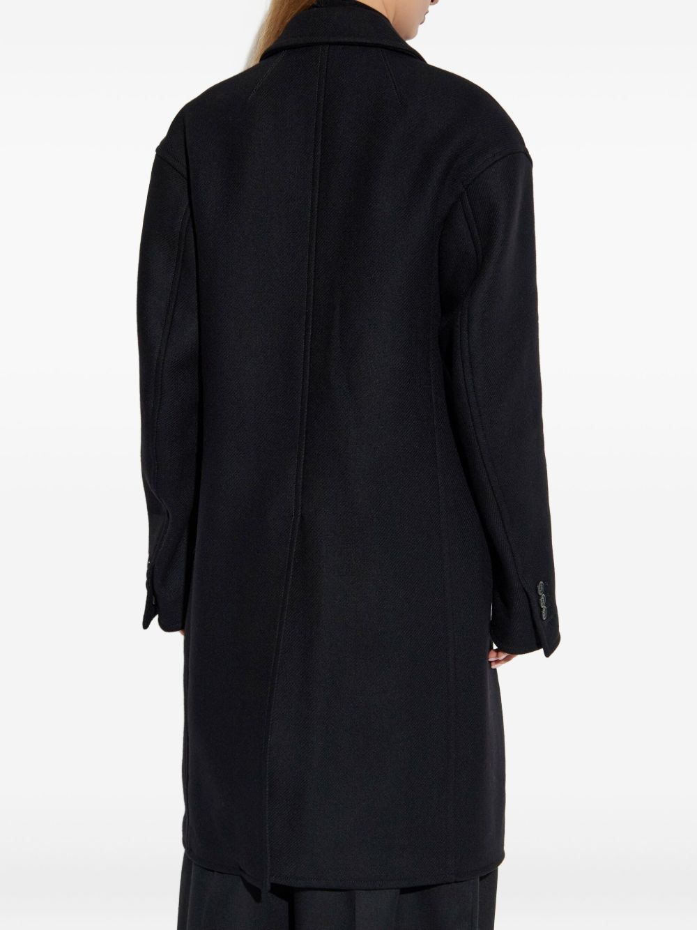 buttoned wool-blend coat - 4