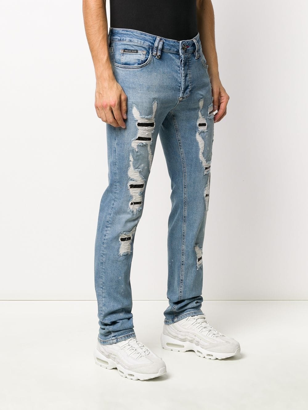 straight-leg destroyed jeans - 3