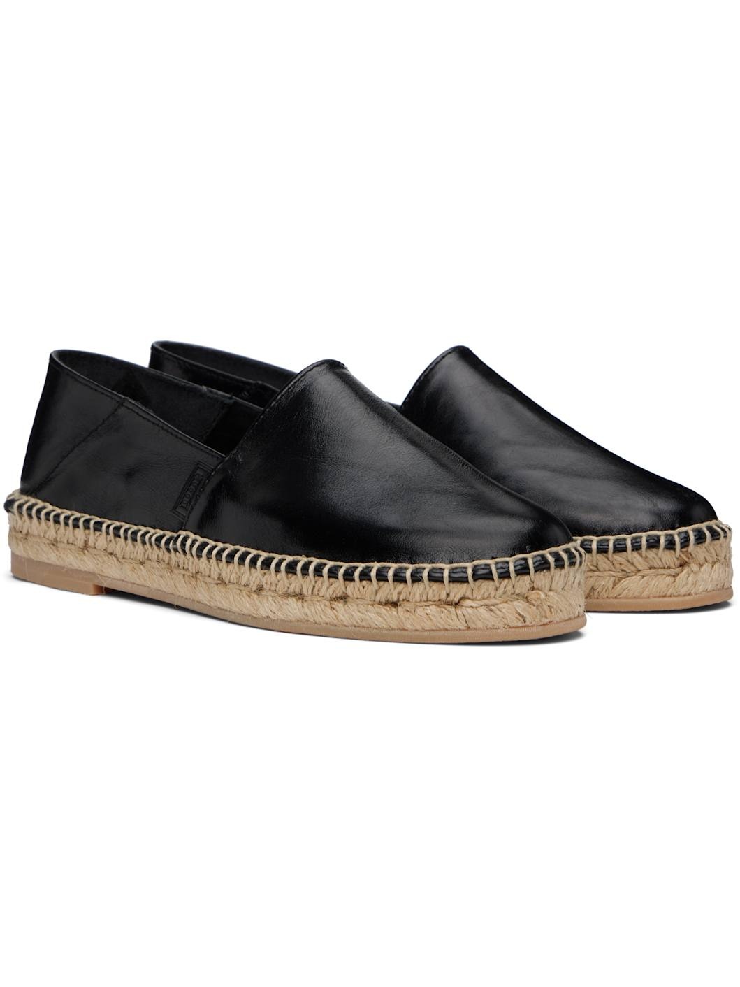 Black 'AMI Leather' Espadrilles - 4