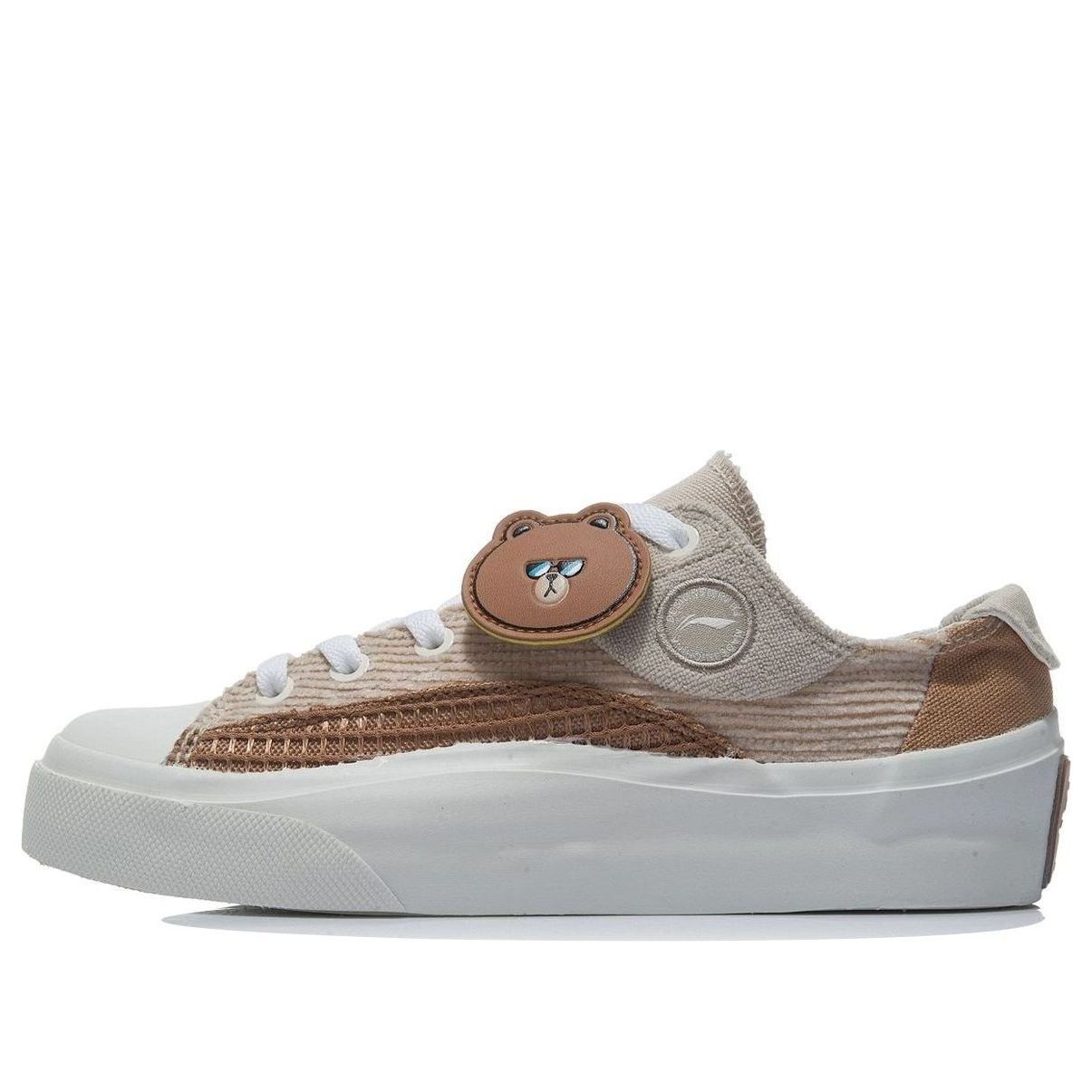 (WMNS) Li-Ning x Line Friend Vulc Low 'Brown White' AGCR280-1 - 1