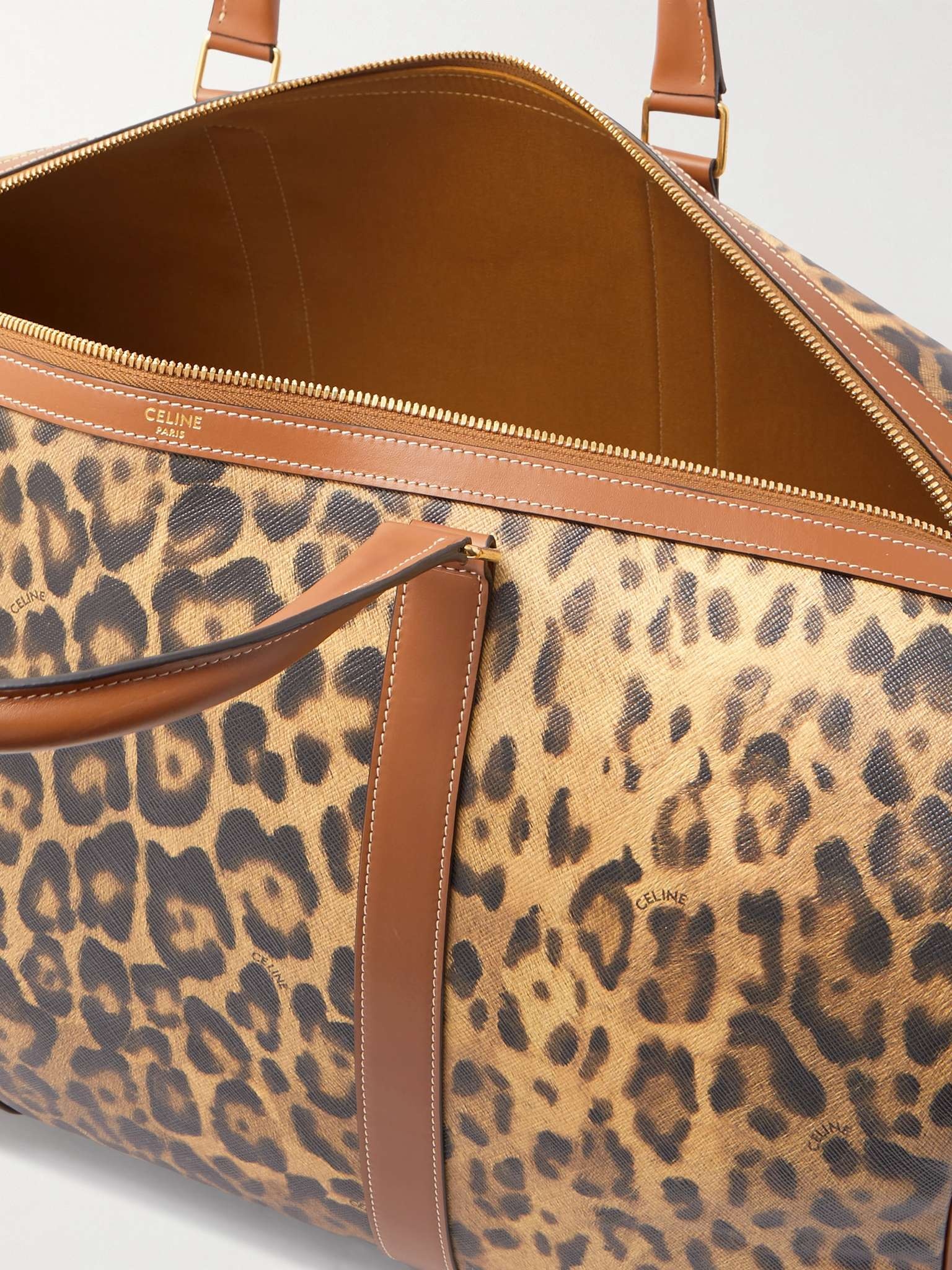 Medium Voyage Leather-Trimmed Leopard-Print Coated-Canvas Holdall - 3