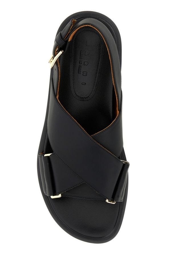 Black leather Fussbett sandals - 4