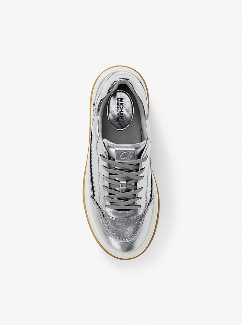 Hayes Embellished Metallic Leather Platform Sneaker 6