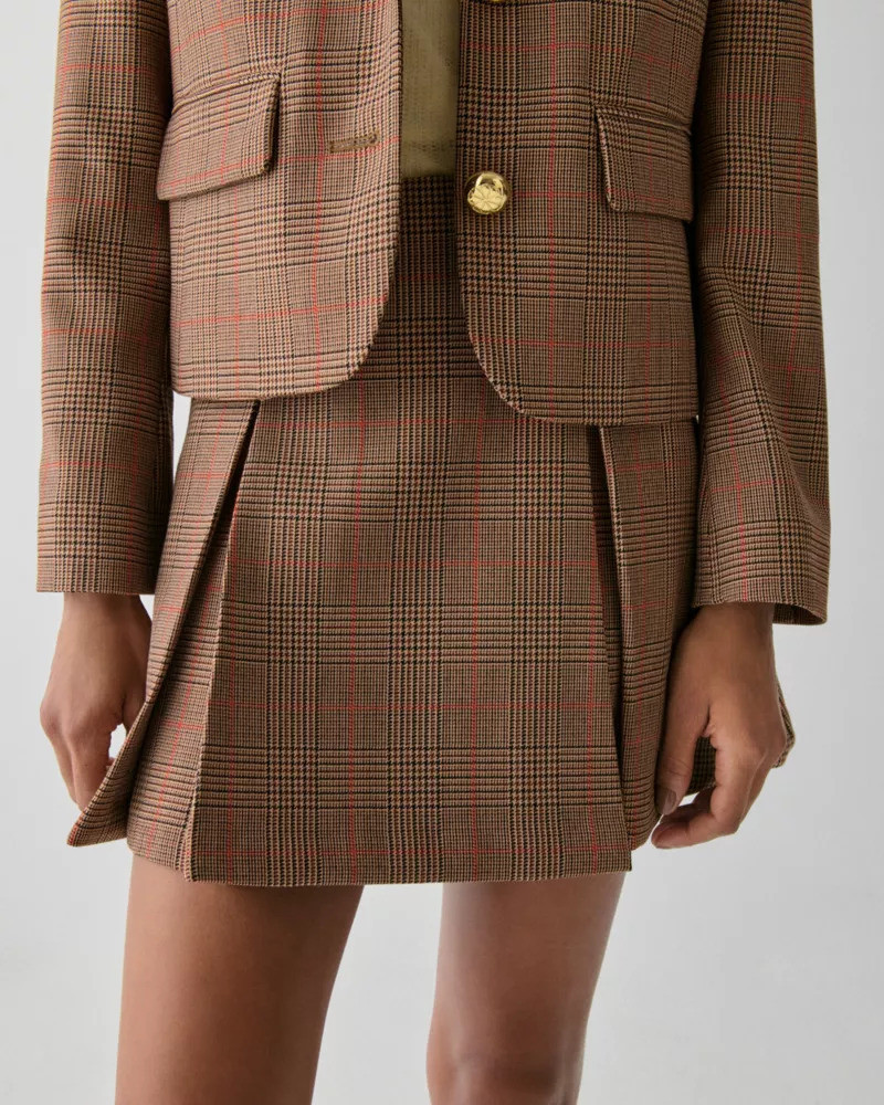kate spade Plaid Box Pleat Mini Skirt outlook