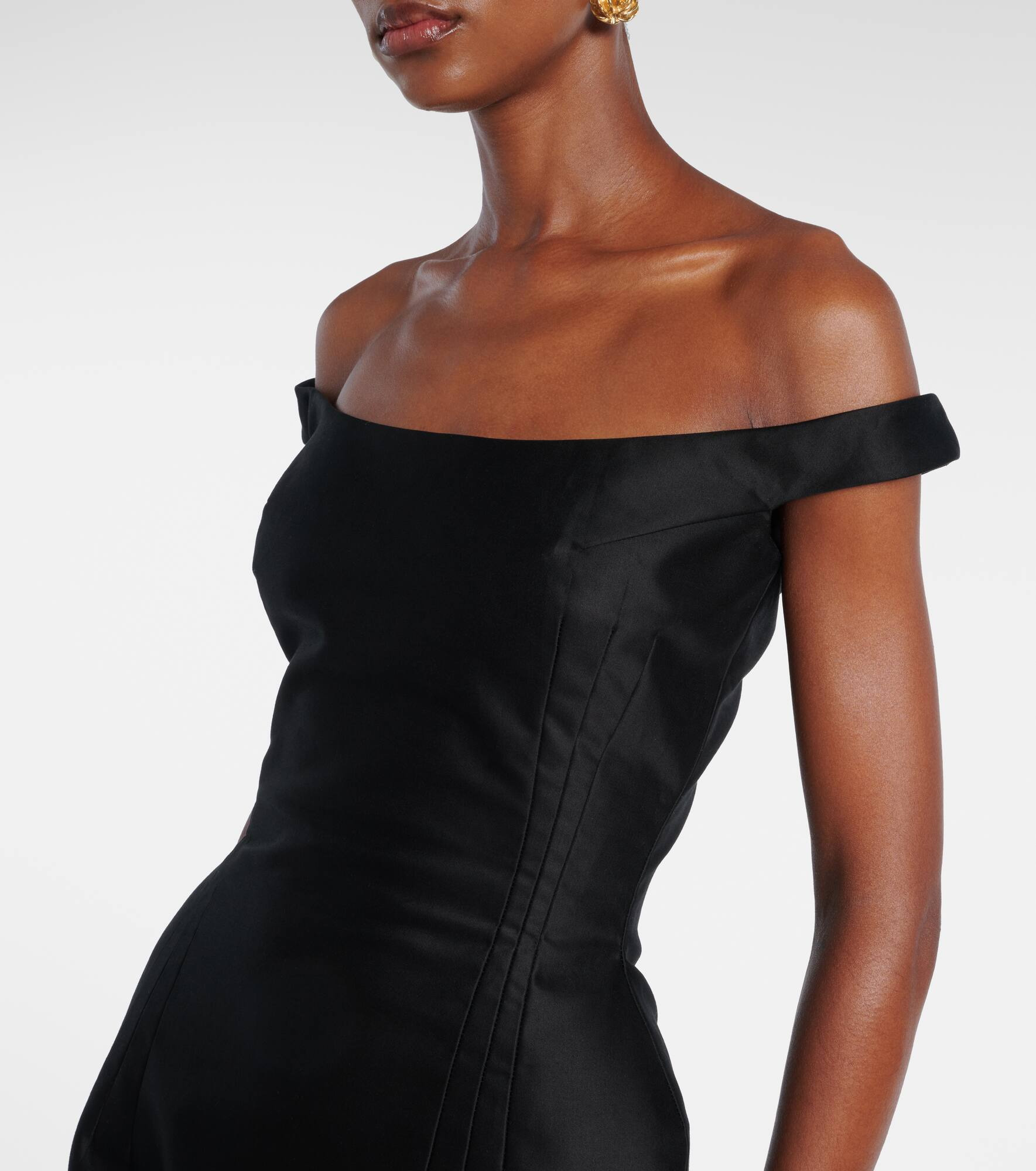 Off-shoulder cotton bustier dress - 4