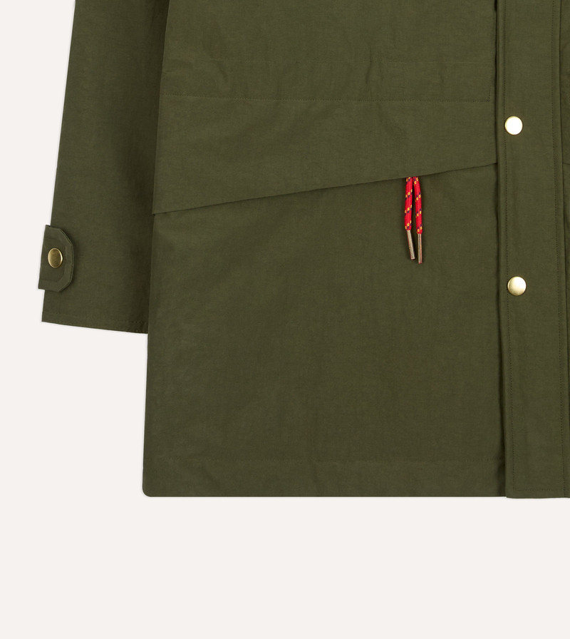 Olive and Ecru Nylon Windbreaker 6
