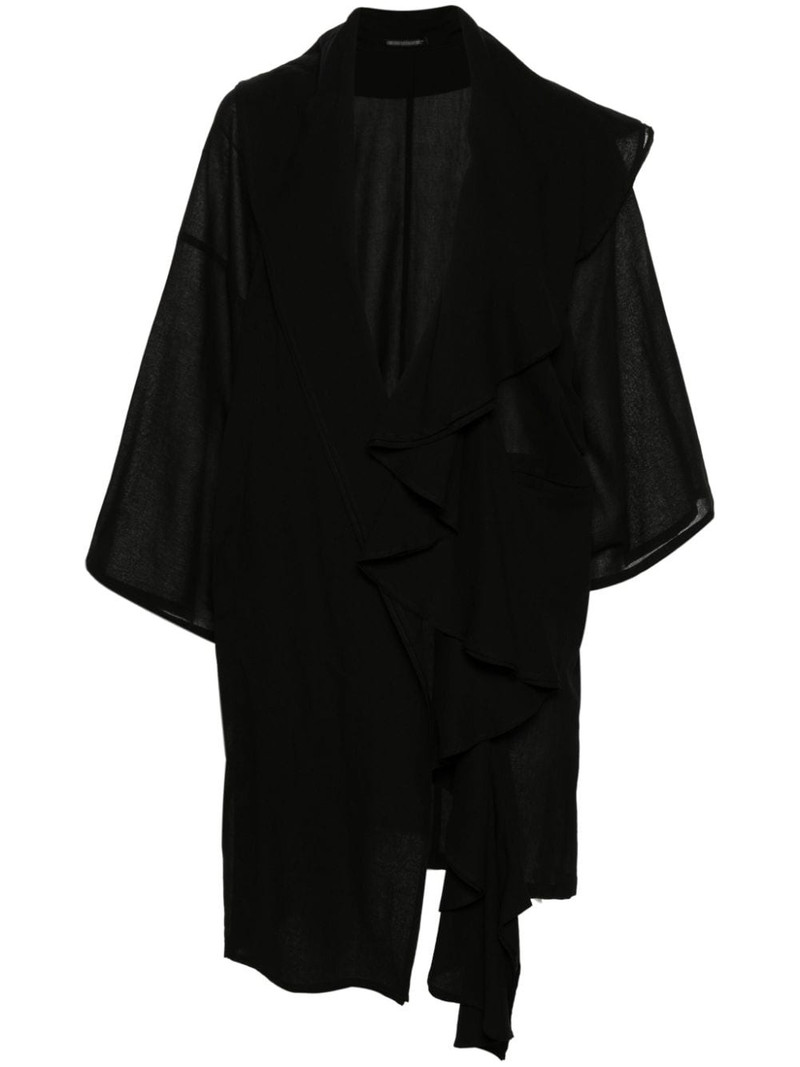 textured draped midi coat 1