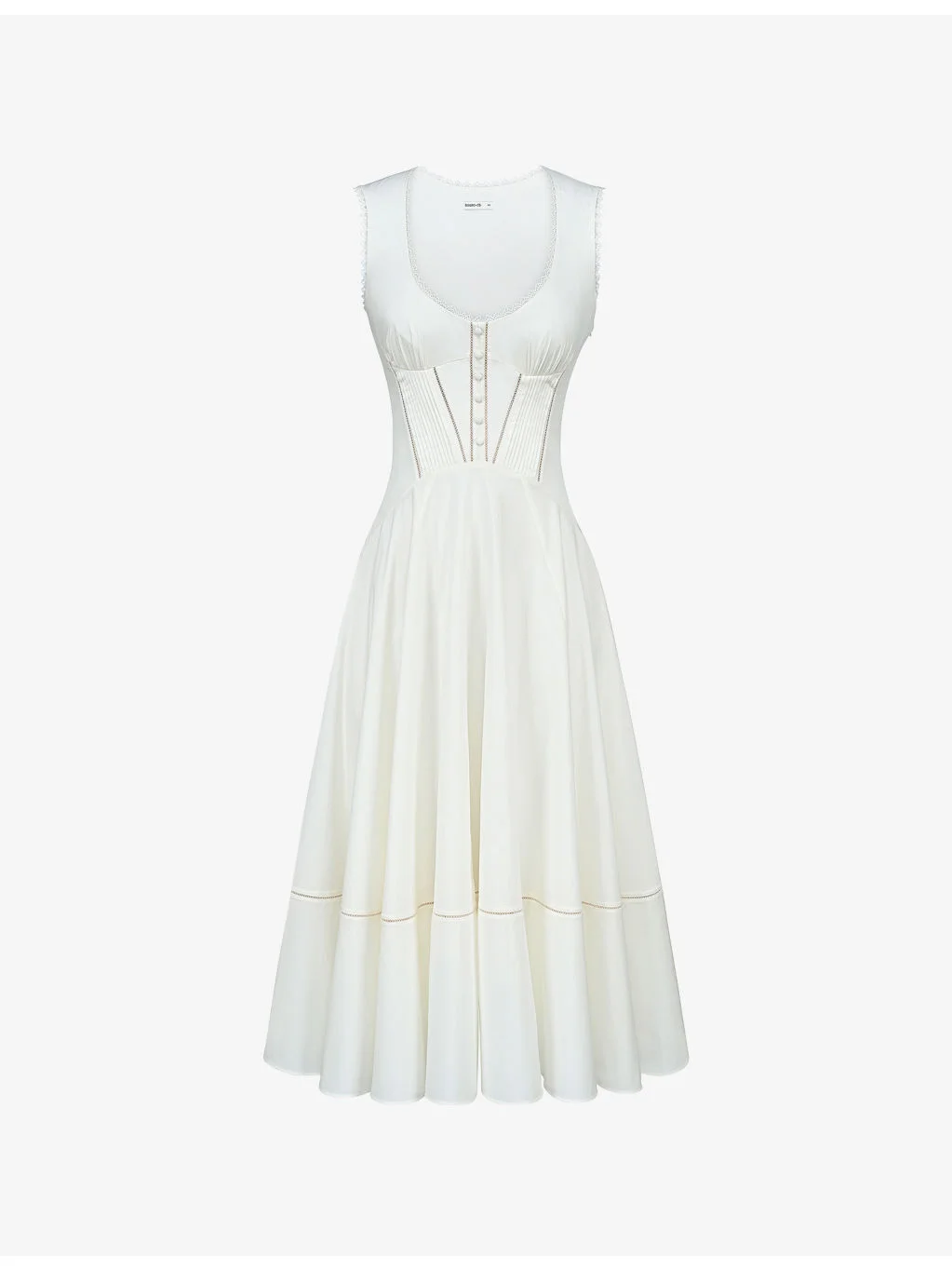 Solana Button-Front Cotton Midi Dress - 1