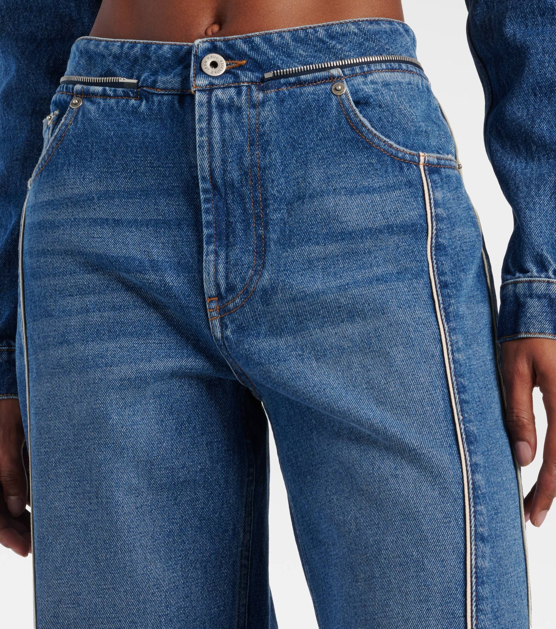 Belted high-rise wide-leg jeans - 7