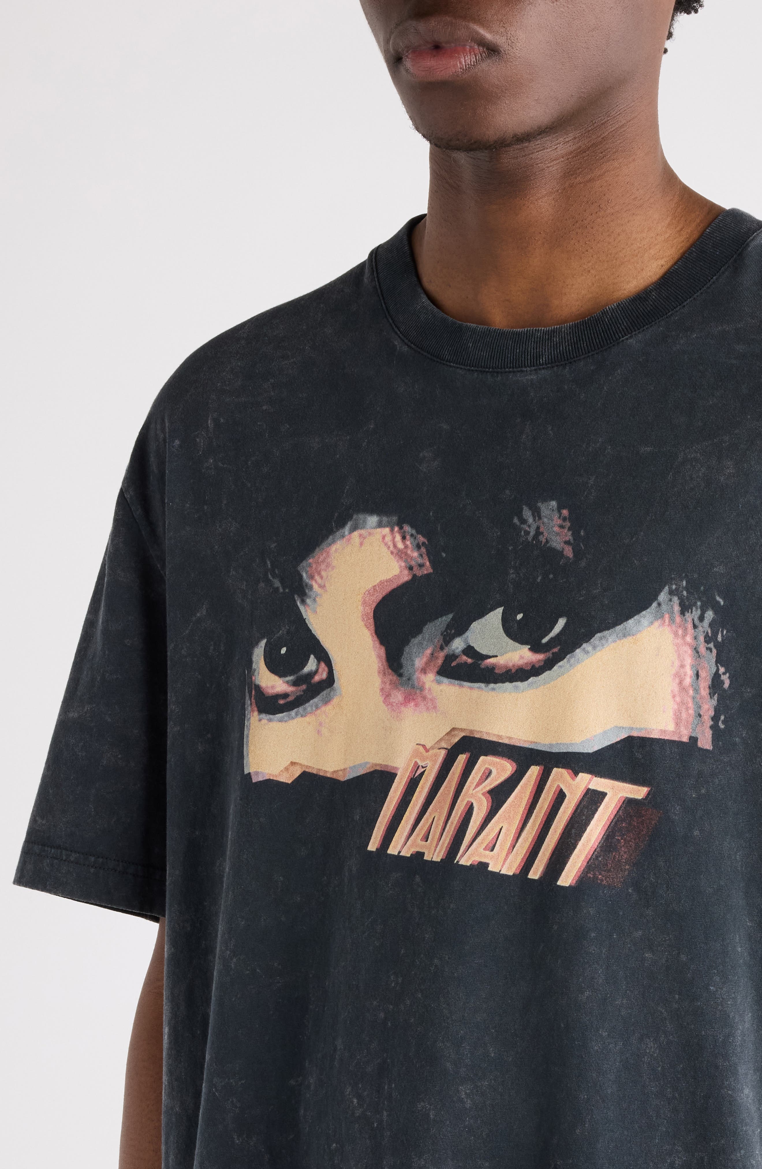 Isabel Marant Hugo Graphic T-Shirt in Faded Black at Nordstrom - 5