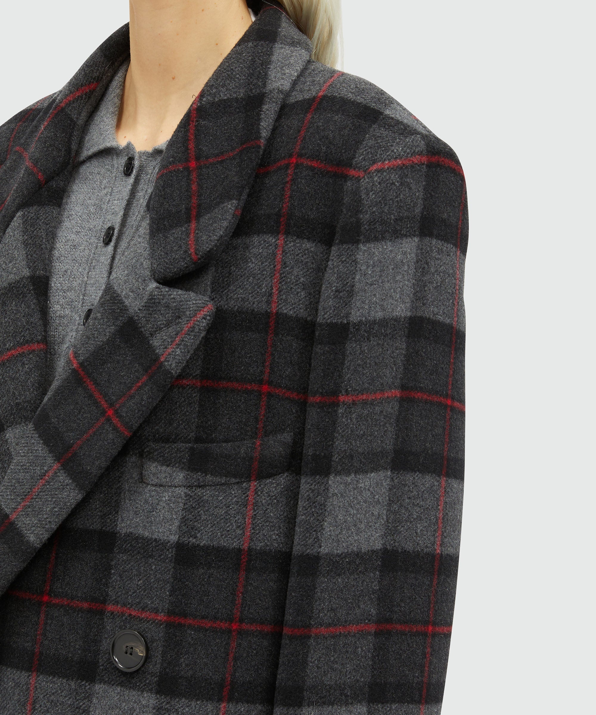 Maxi check cloth coat - 5