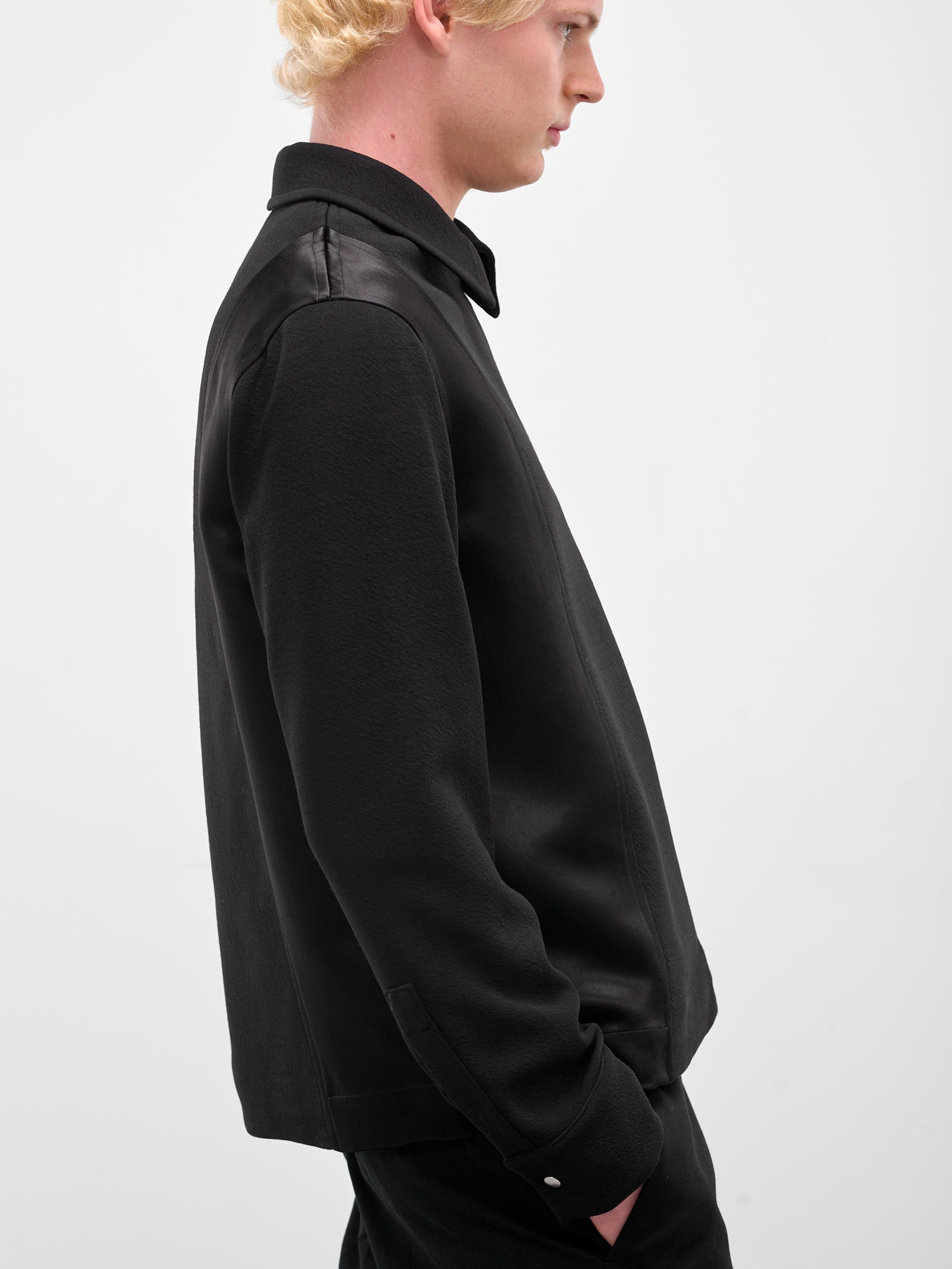 Black Double-Breasted Zip Jacket - 4