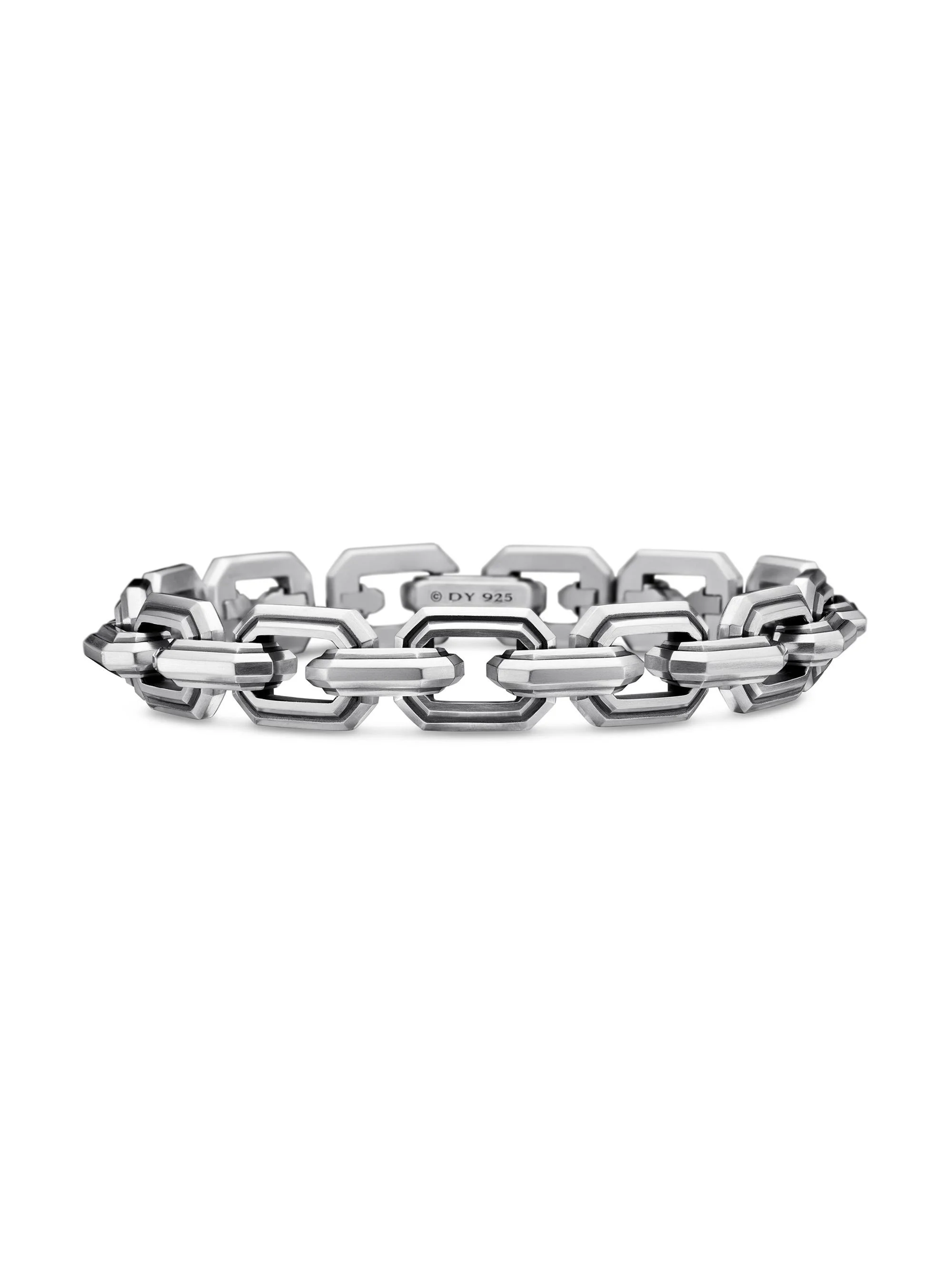 Men's Deco Link Bracelet in Sterling Silver, 11mm - Sterling Silver - 1