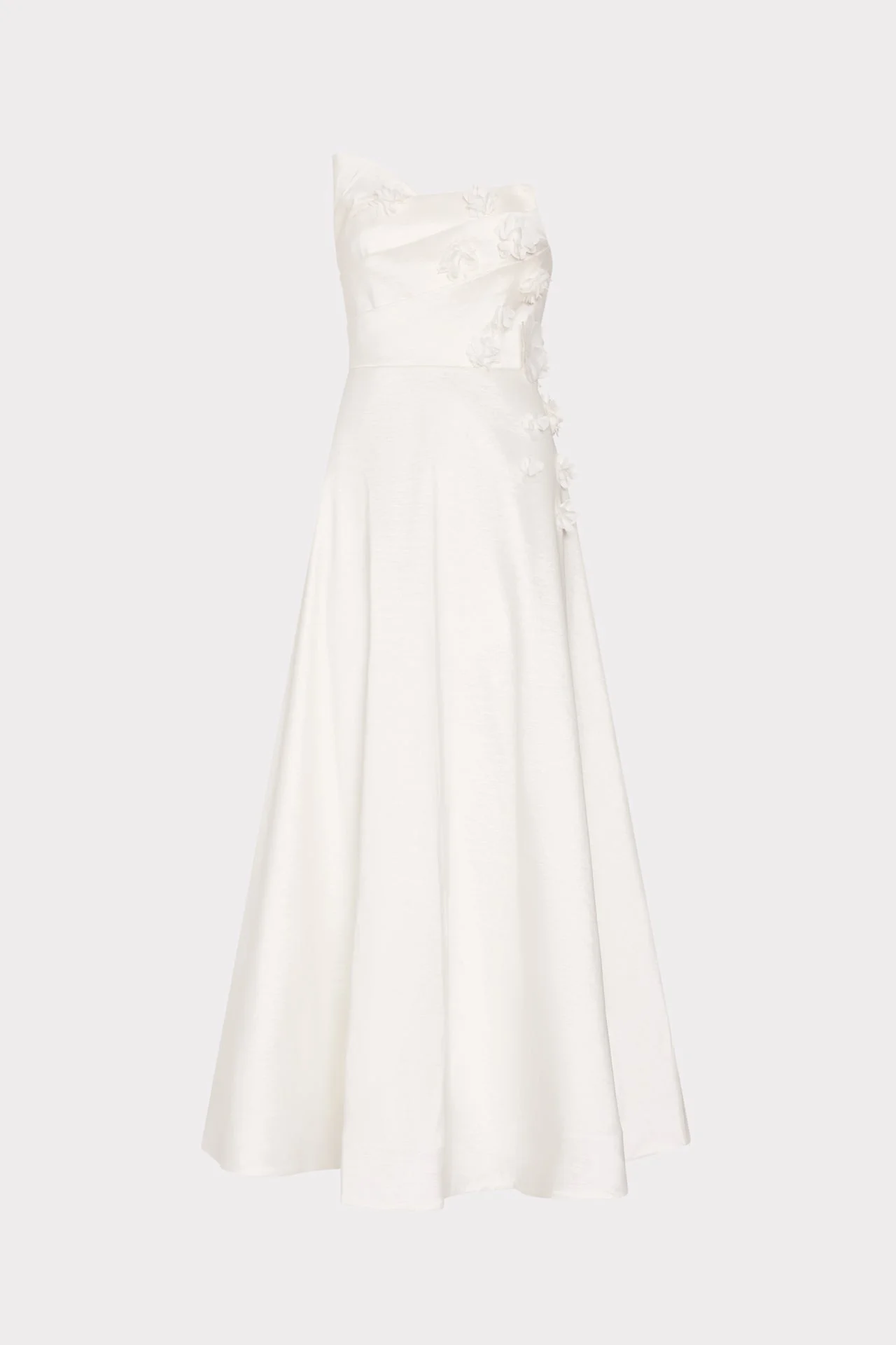 Cynthia Taffeta Flower Embroidered Dress - 1