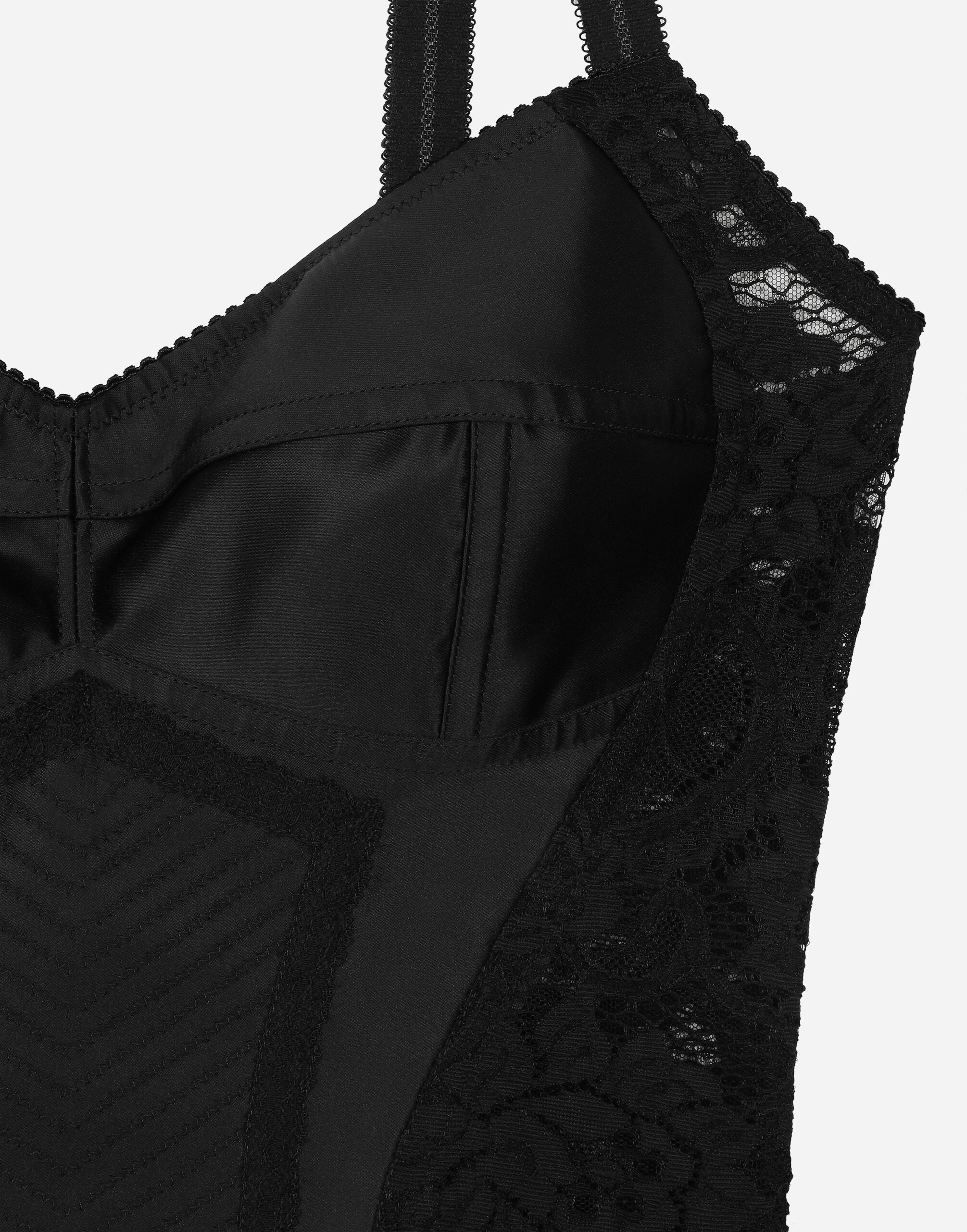 Corset lace and satin top - 5