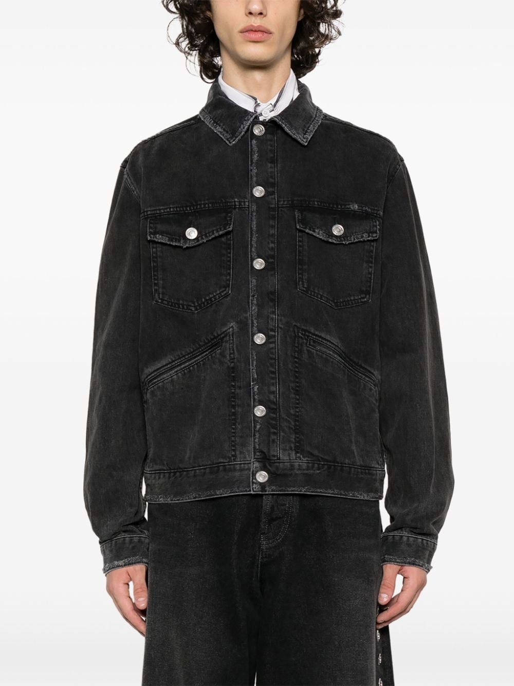 Jango logo-embroidered denim jacket - 3