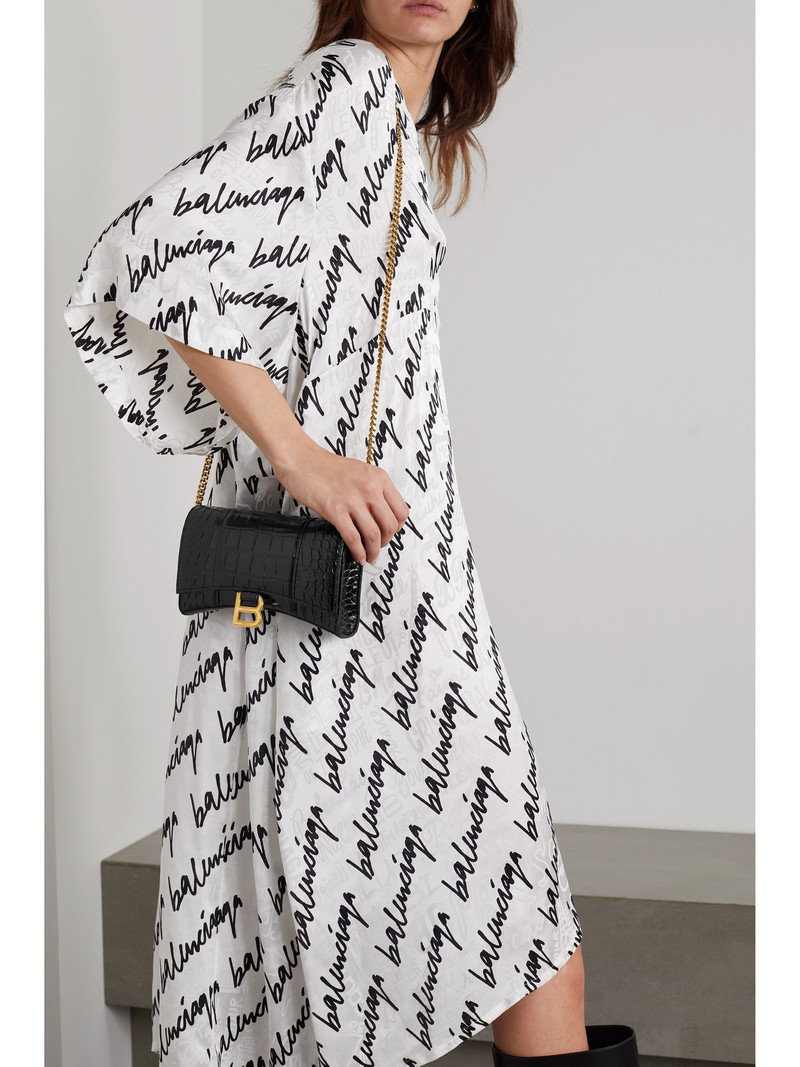 BALENCIAGA Hourglass Croc-effect Leather Shoulder Bag outlook