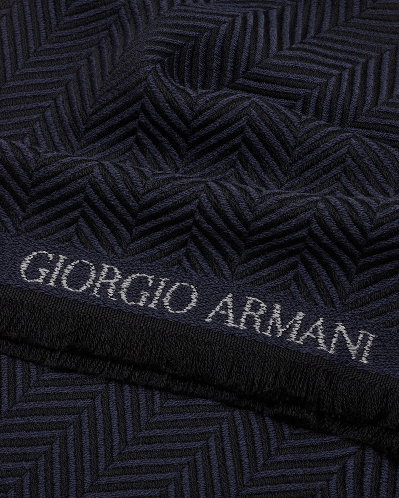 GIORGIO ARMANI CHEVRON JACQUARD WOOL SCARF outlook