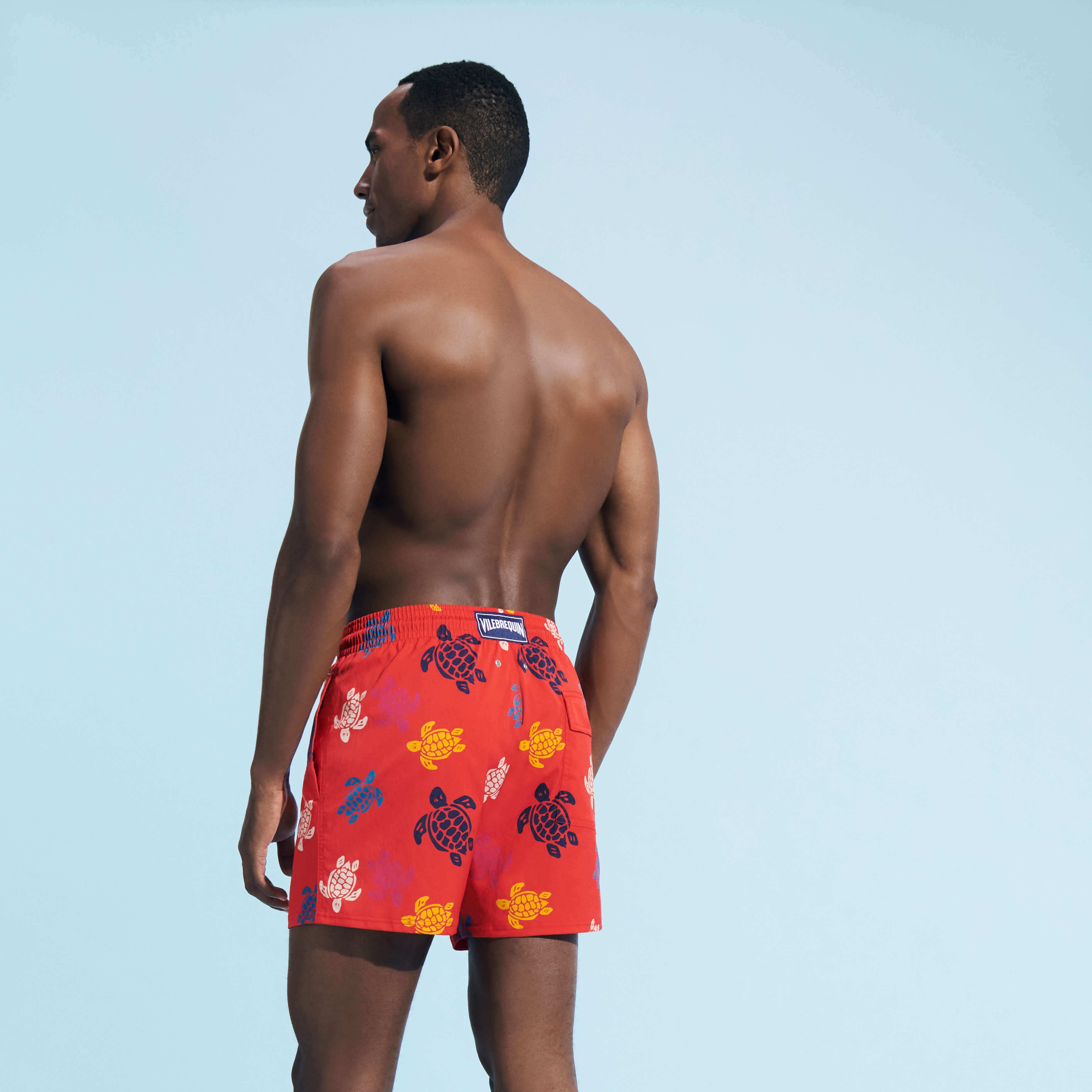 Men Stretch Swim Trunks Ronde des Tortues Multicolores - 4
