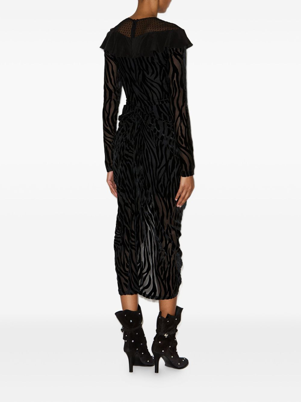 zebra-print asymmetric dress - 3