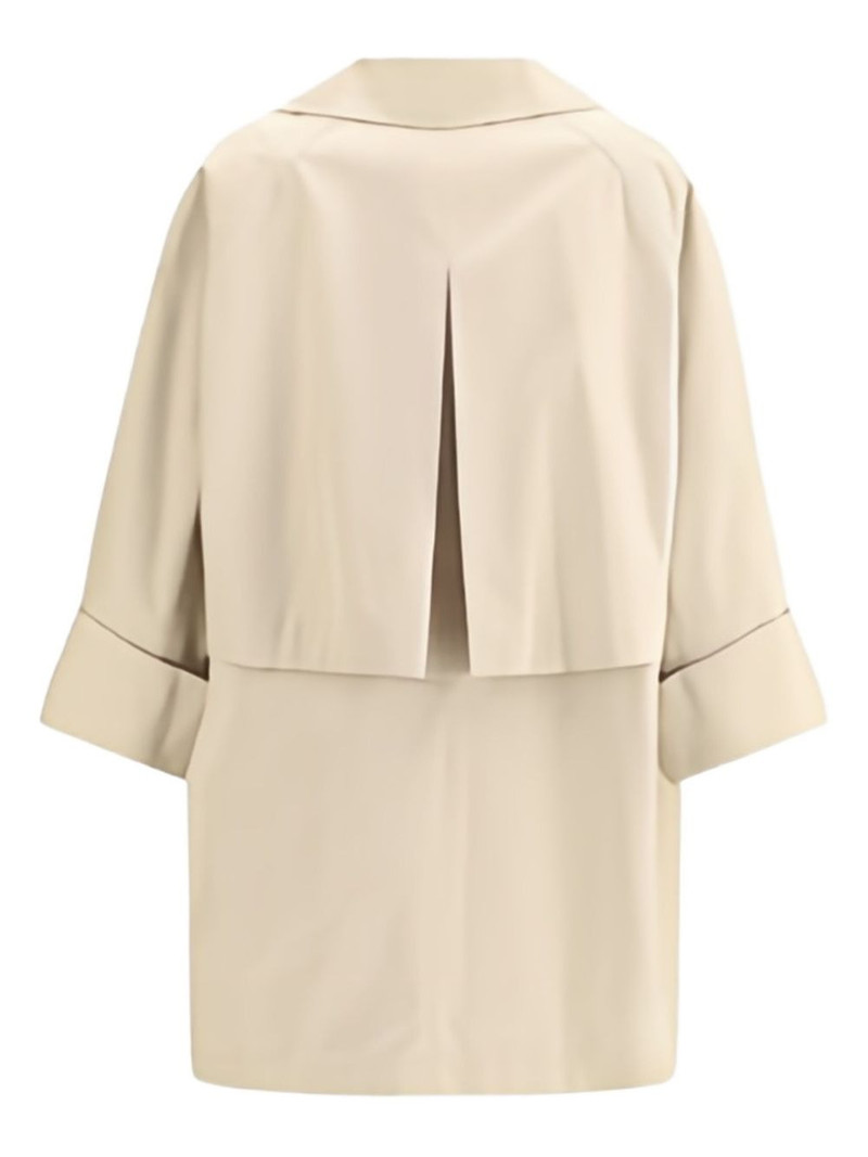 Brunello Cucinelli embellished sleeve midi trench coat outlook