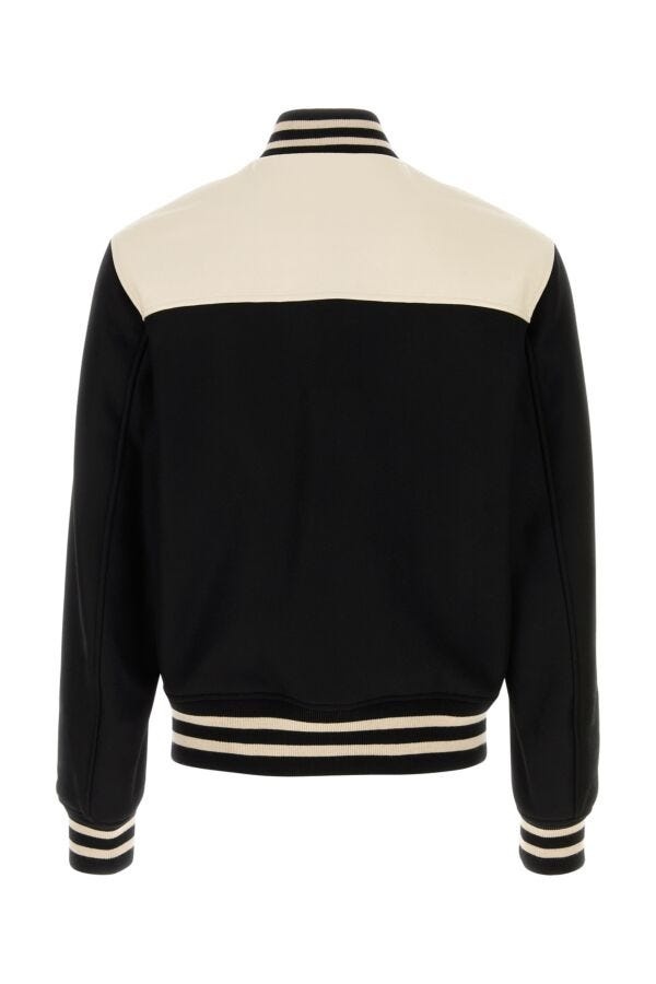 Two-tone wool blend bomber jacket - 2