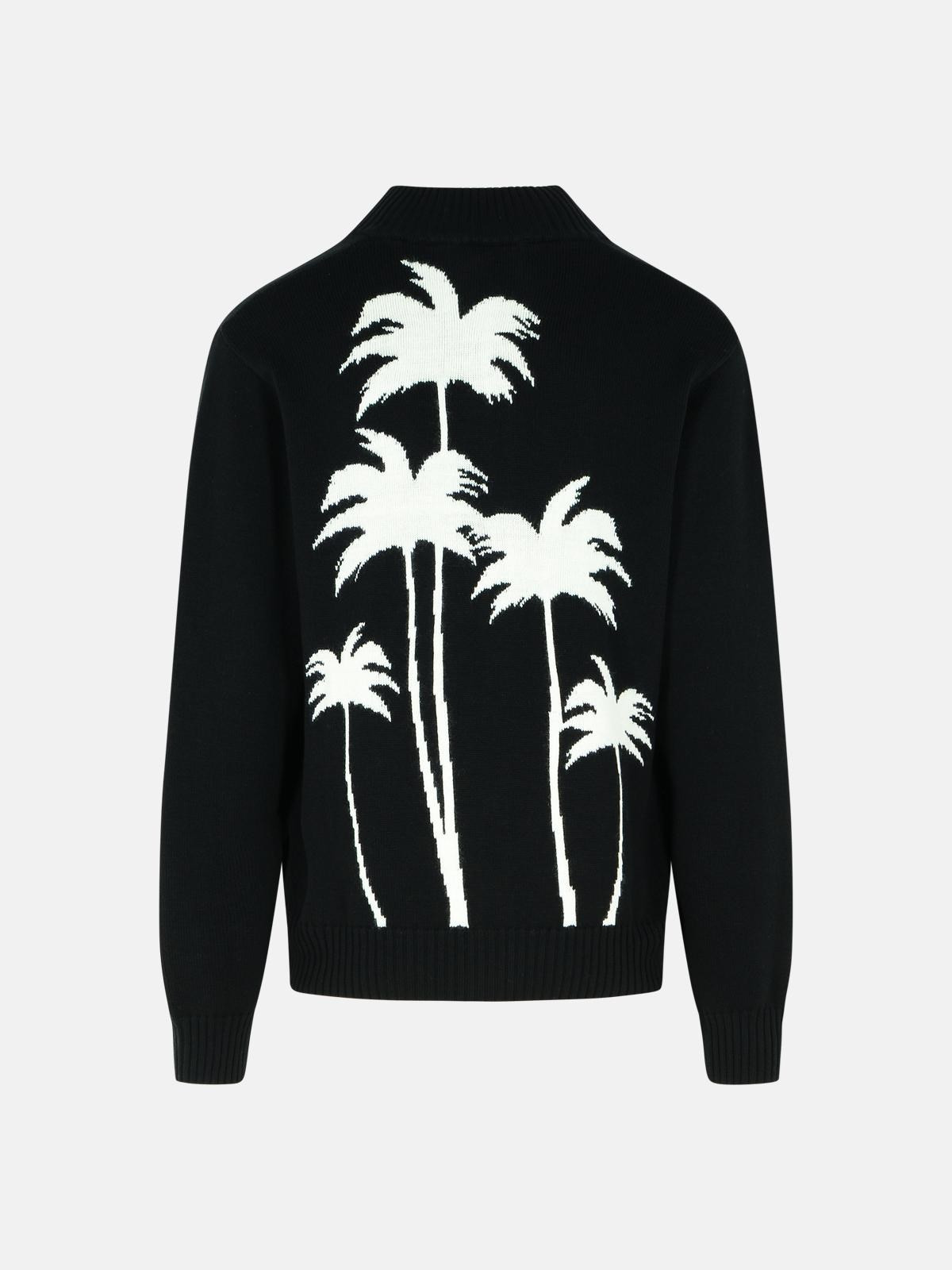 BLACK COTTON BLEND SWEATER - 3