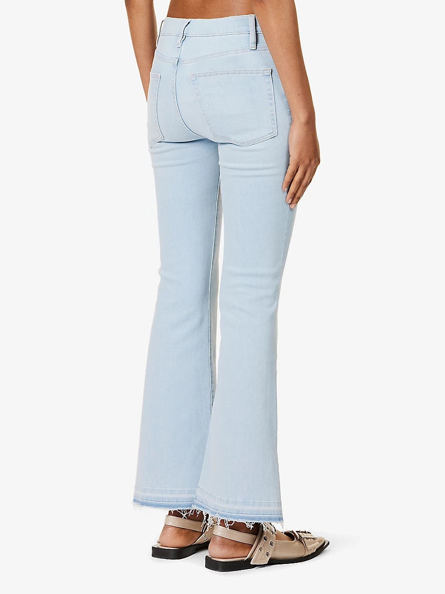 Flare Fray side-slit high-rise straight-leg stretch-denim blend jeans - 4
