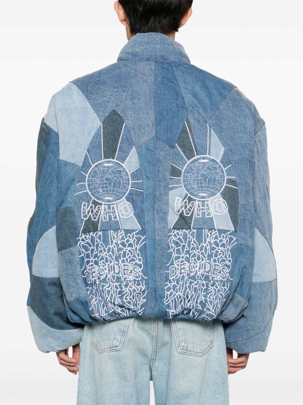 logo-embroidered cotton jacket - 4