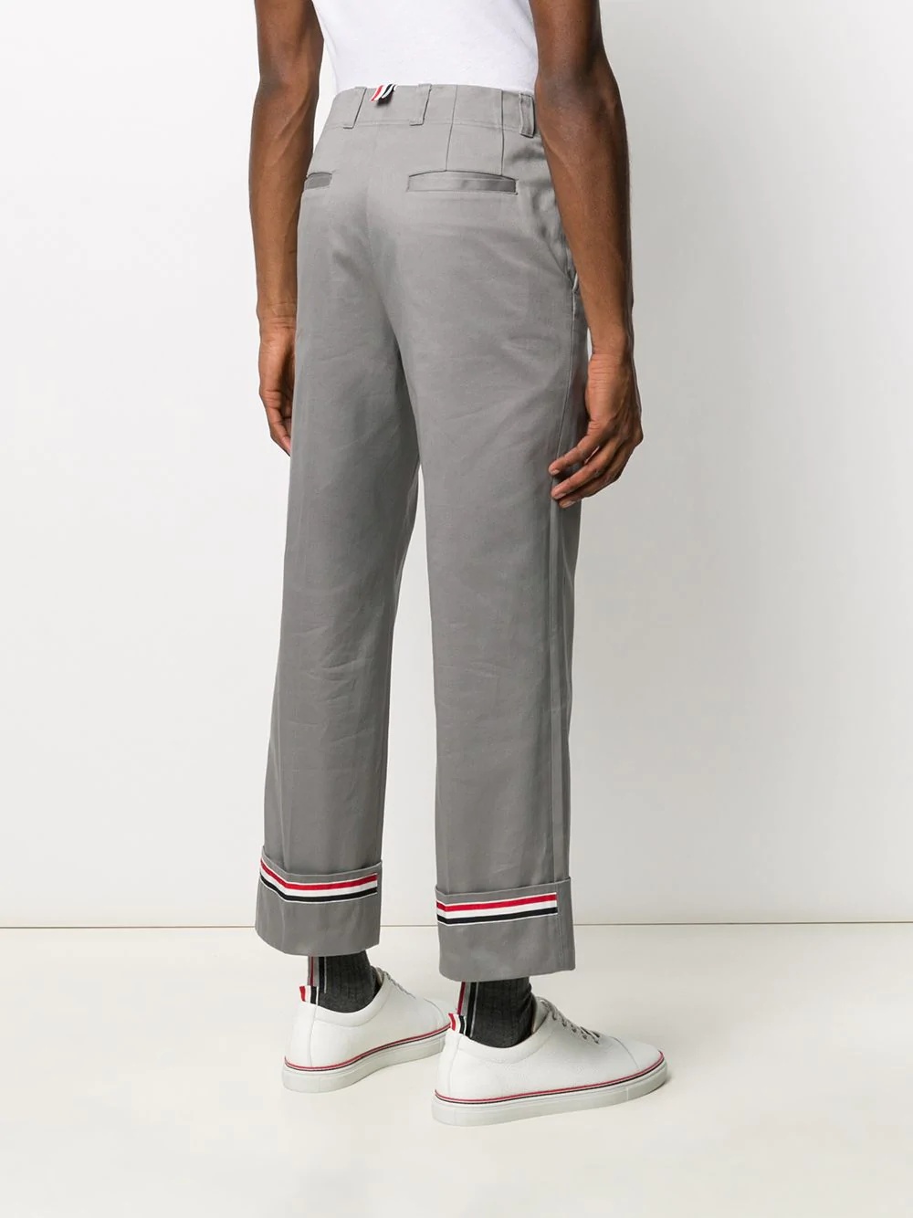 twill beltloop straight trousers - 4