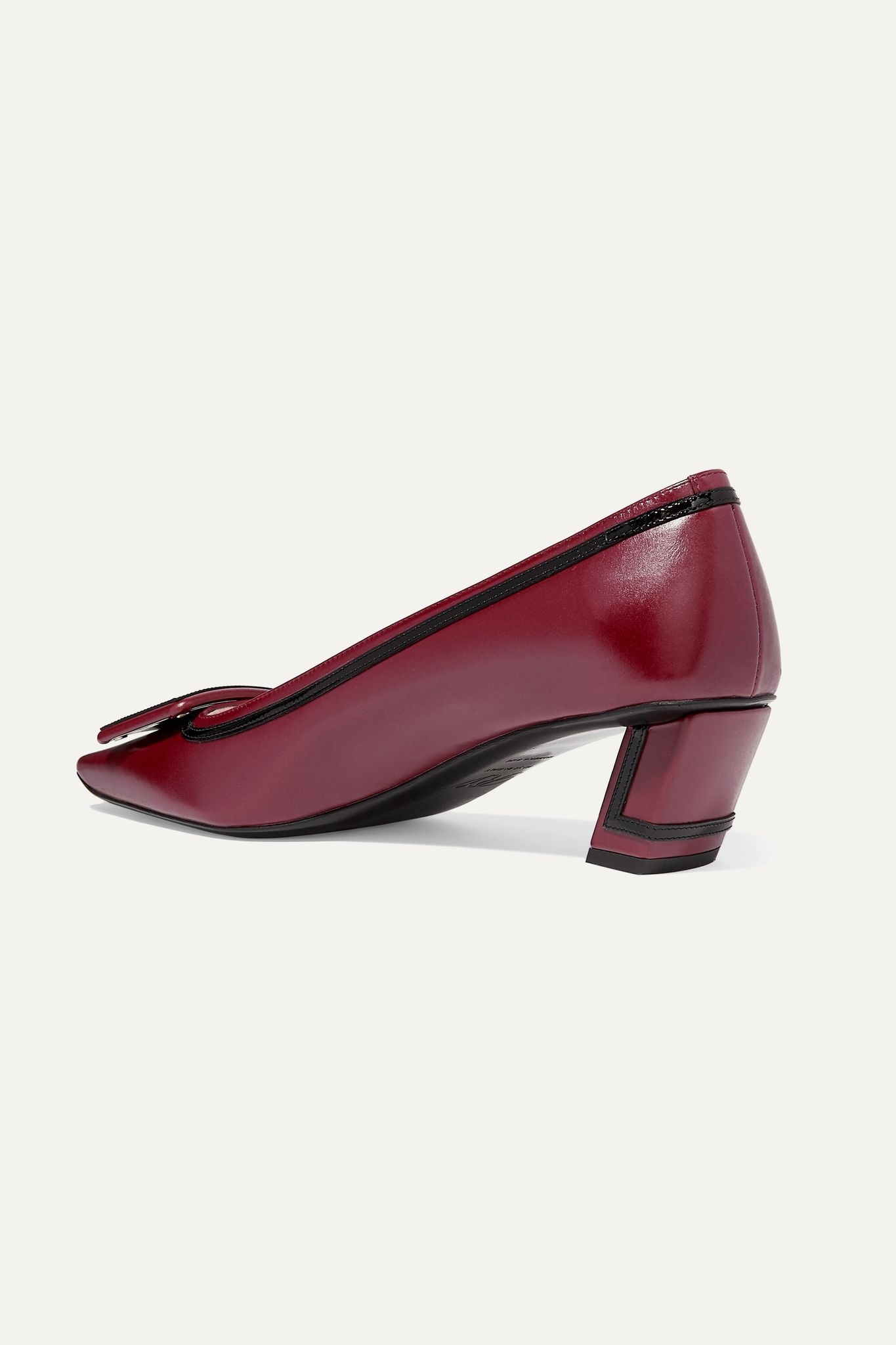 Belle Vivier Graphic patent-trimmed leather pumps - 4