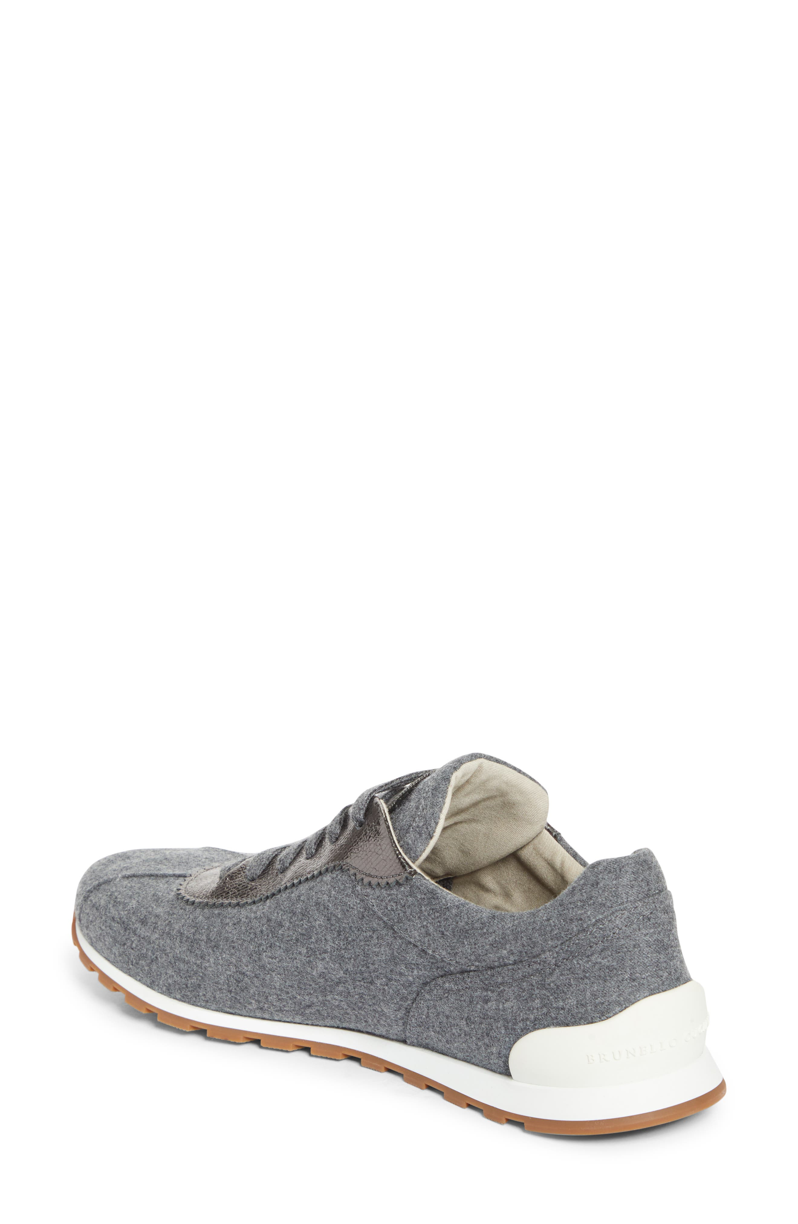 Brunello Cucinelli Mixed Media Runner Sneaker in C003 Charcoal at Nordstrom - 2