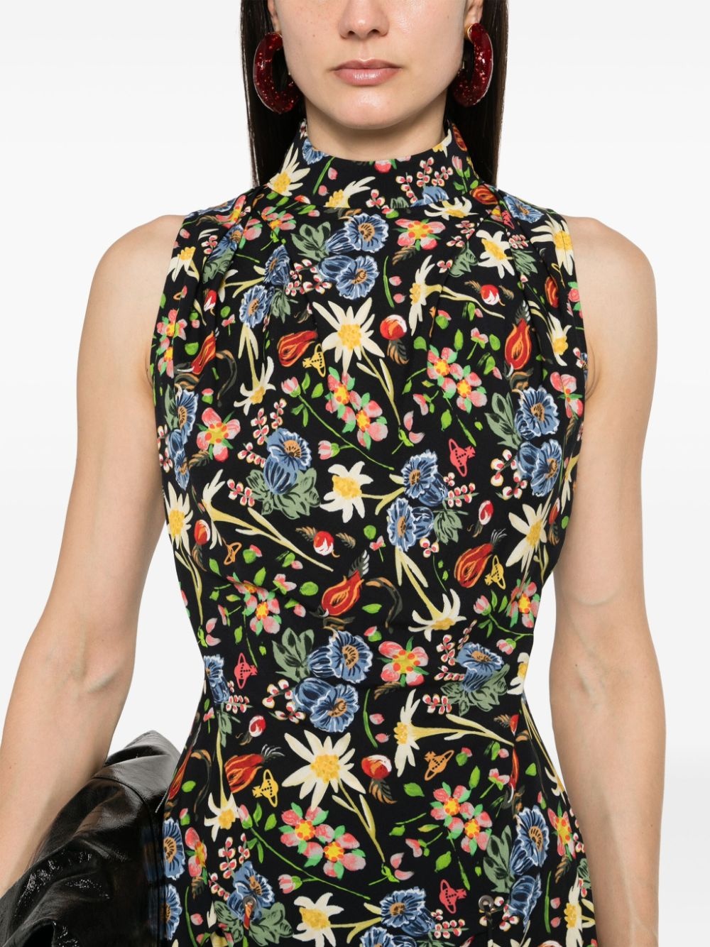 Folk Flower-print midi dress - 5