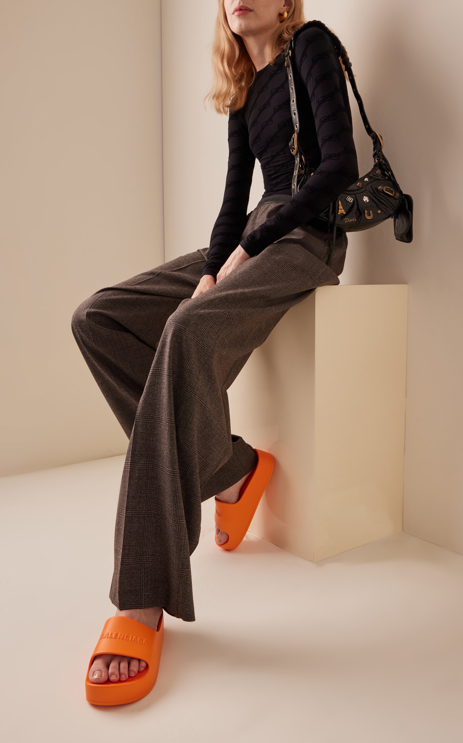 Chunky Logo-Embossed Rubber Slide Sandals orange - 2