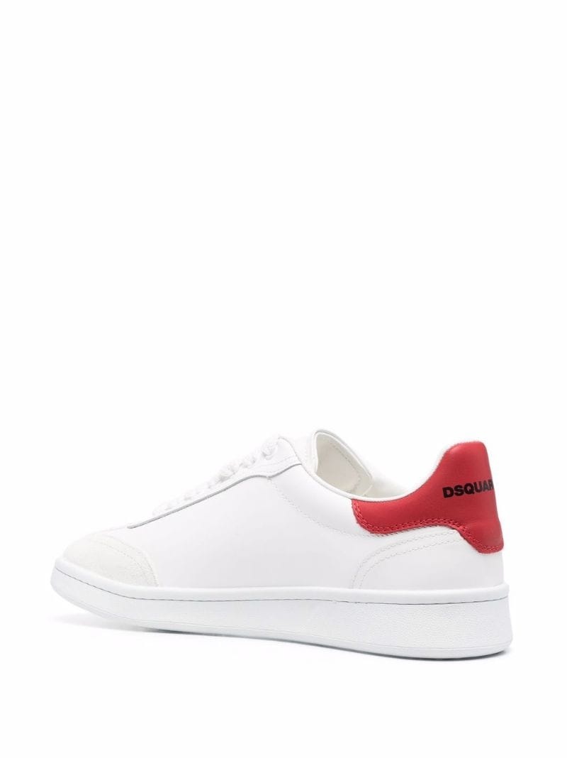 logo-patch leather sneakers - 3