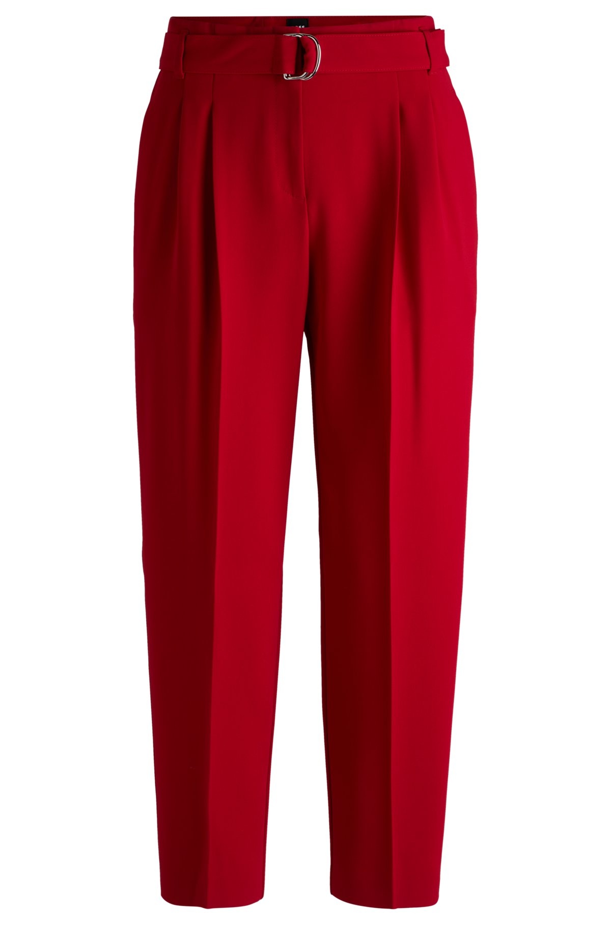 REGULAR-FIT CROPPED TROUSERS IN CREASE-RESISTANT CREPE - 1
