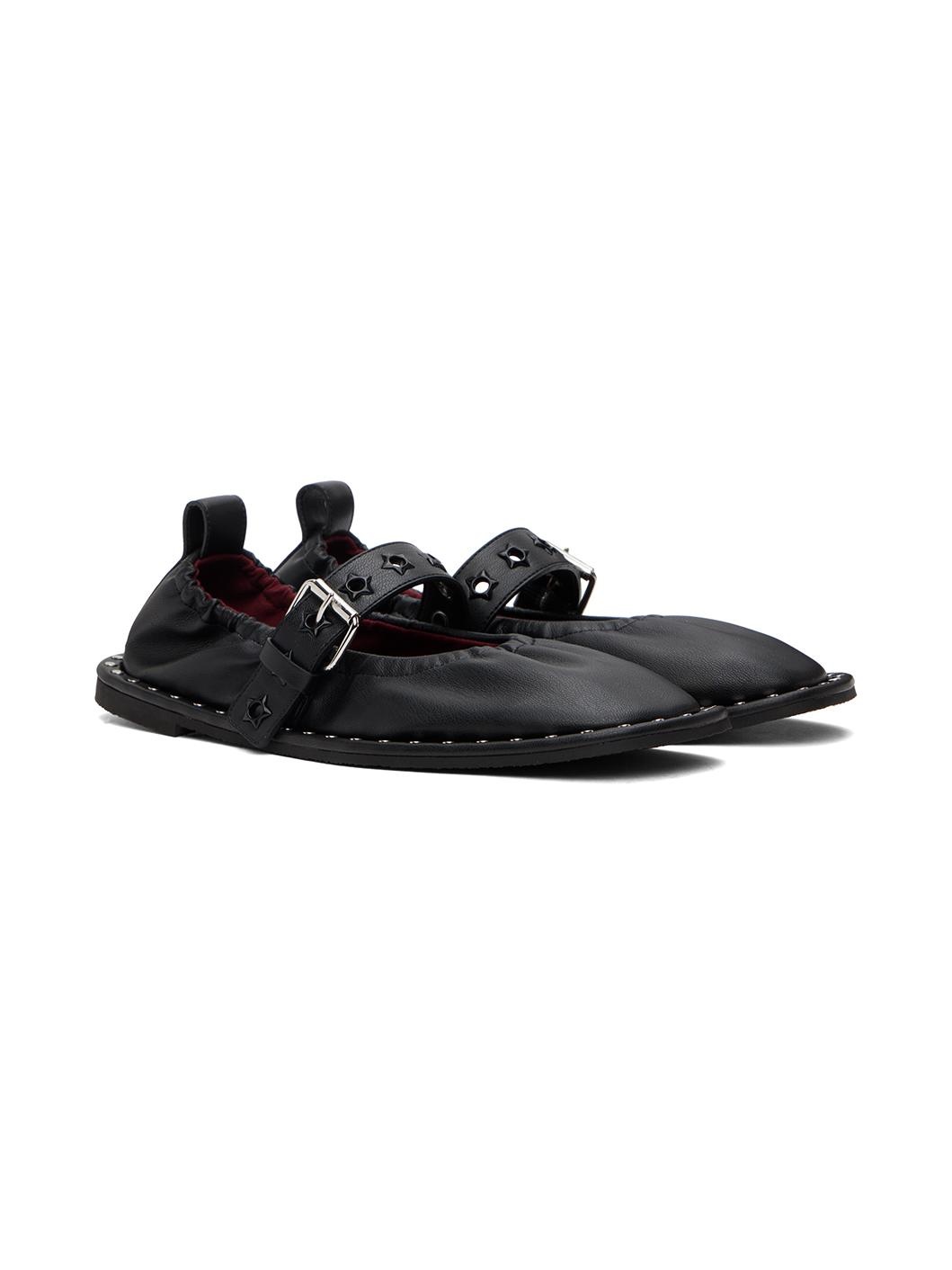 Black Falabella Star-Studded Ballerina Flats - 4